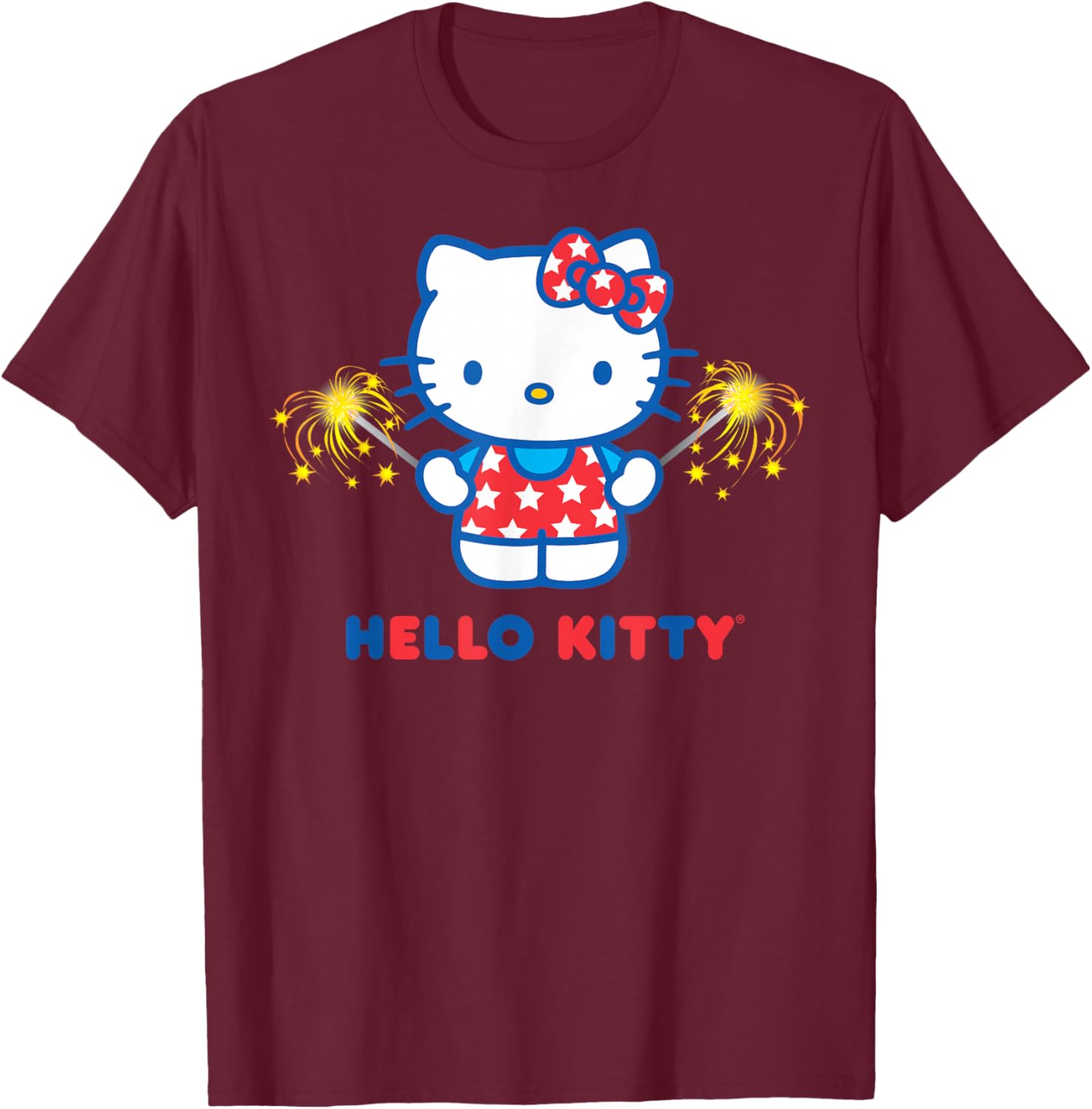 Hello Kitty Fireworks Patriotic Star T-Shirt for USA Celebrations - 10
