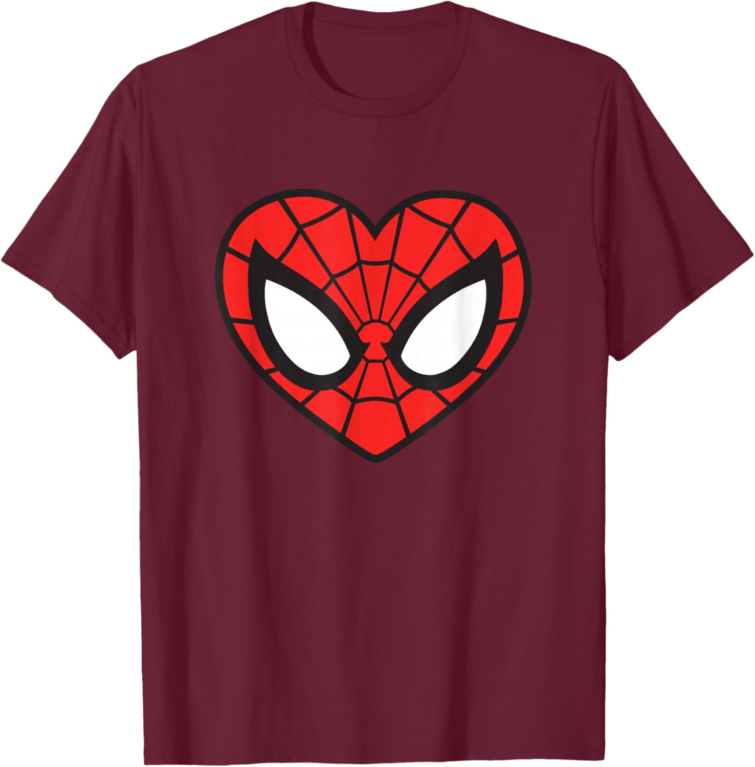 Marvel Spider-Man Heart Mask Logo T-Shirt Stylish Graphic Tee for Fans - 14