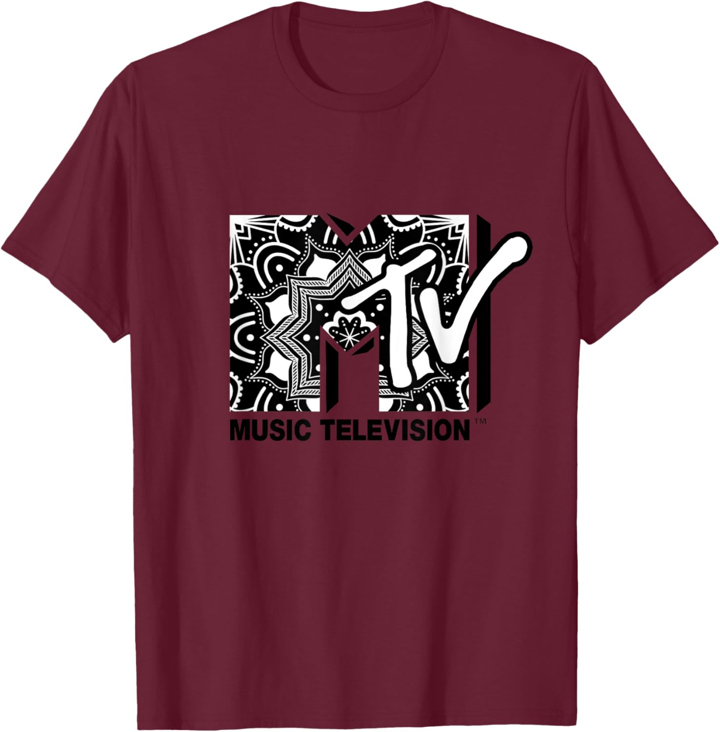 Mademark x MTV Mandala Black and White Logo T-Shirt for Trendy Style - 15