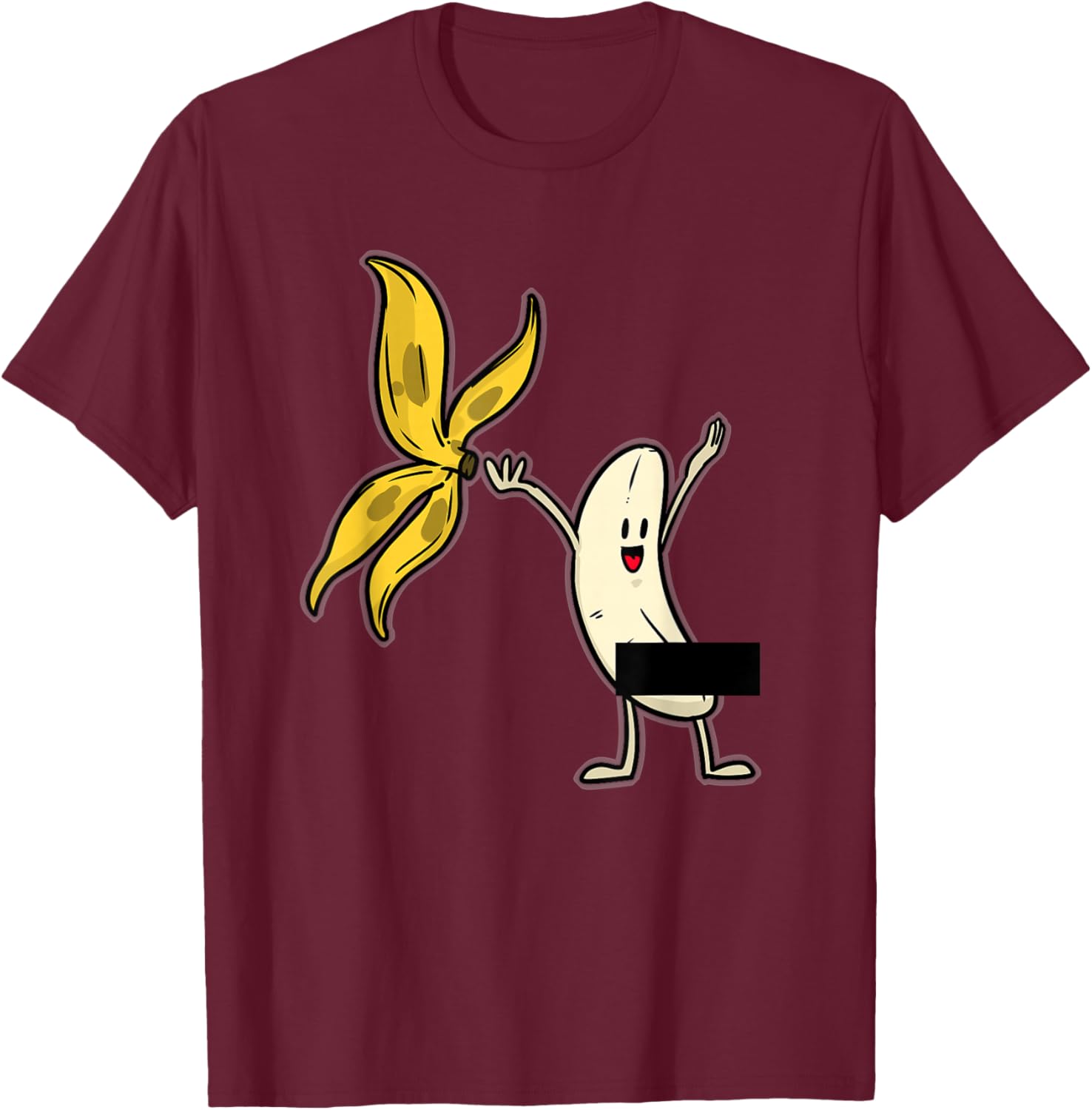 Funny Banana Striptease Censored Adult Tee Shirt for Humor Lovers - 15