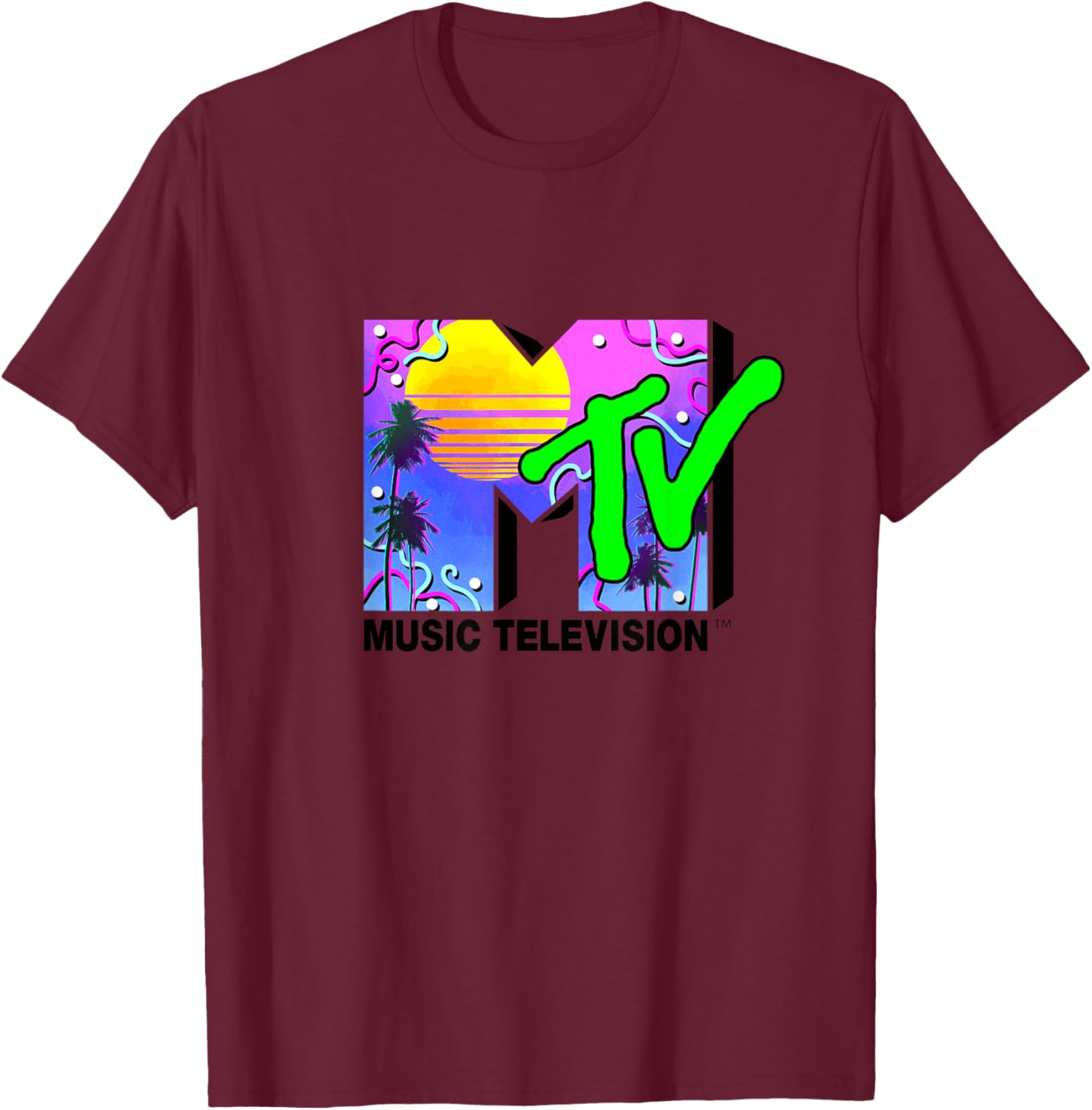 Mademark x MTV Miami Logo Art Deco Colors Sun T-Shirt for Trendy Style - 17