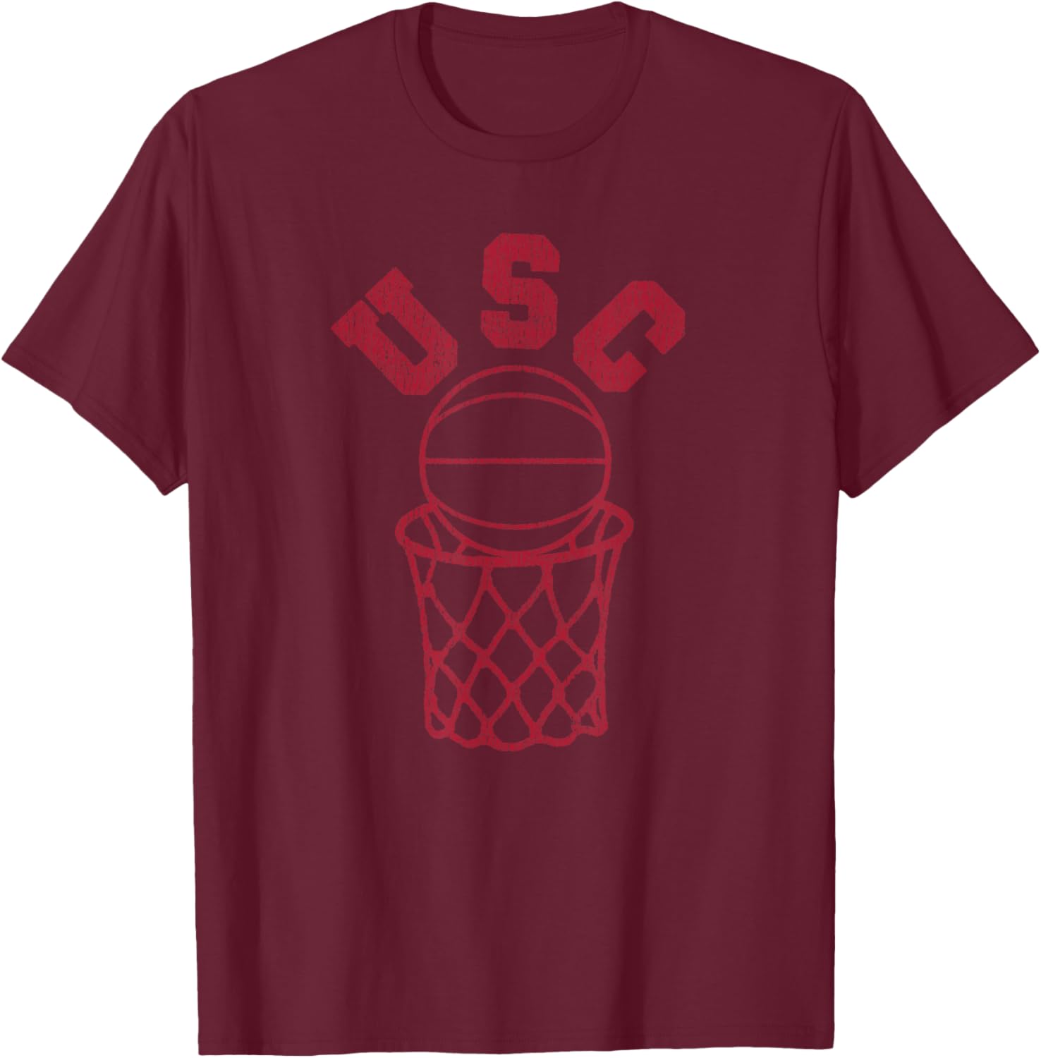 USC Basketball Trojans Distressed Retro 80s Style Hoop T-Shirt for Fans - 7