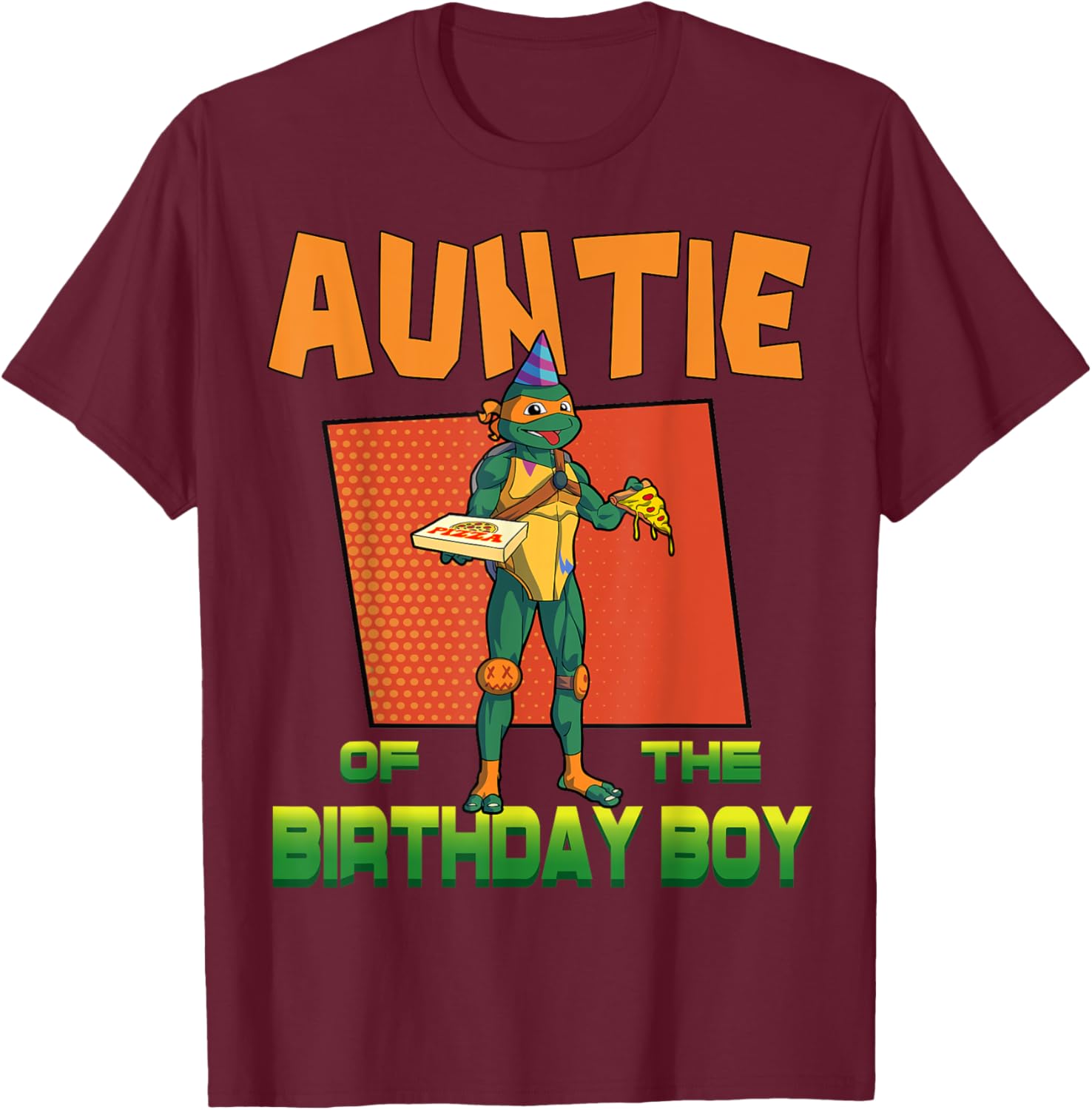 Mademark Teenage Mutant Ninja Turtles Mikey Pizza Party T-Shirt for Aunties - 5