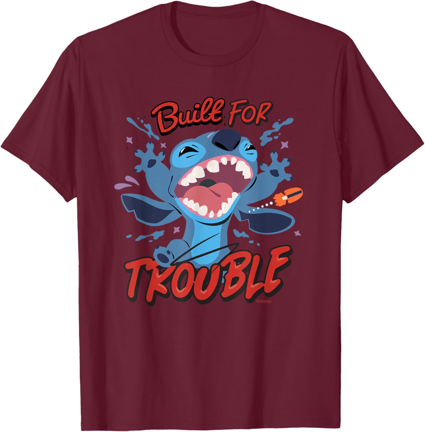 Disney Stitch Built for Trouble T-Shirt Fun Apparel for Fans of Lilo and Stitch - 3