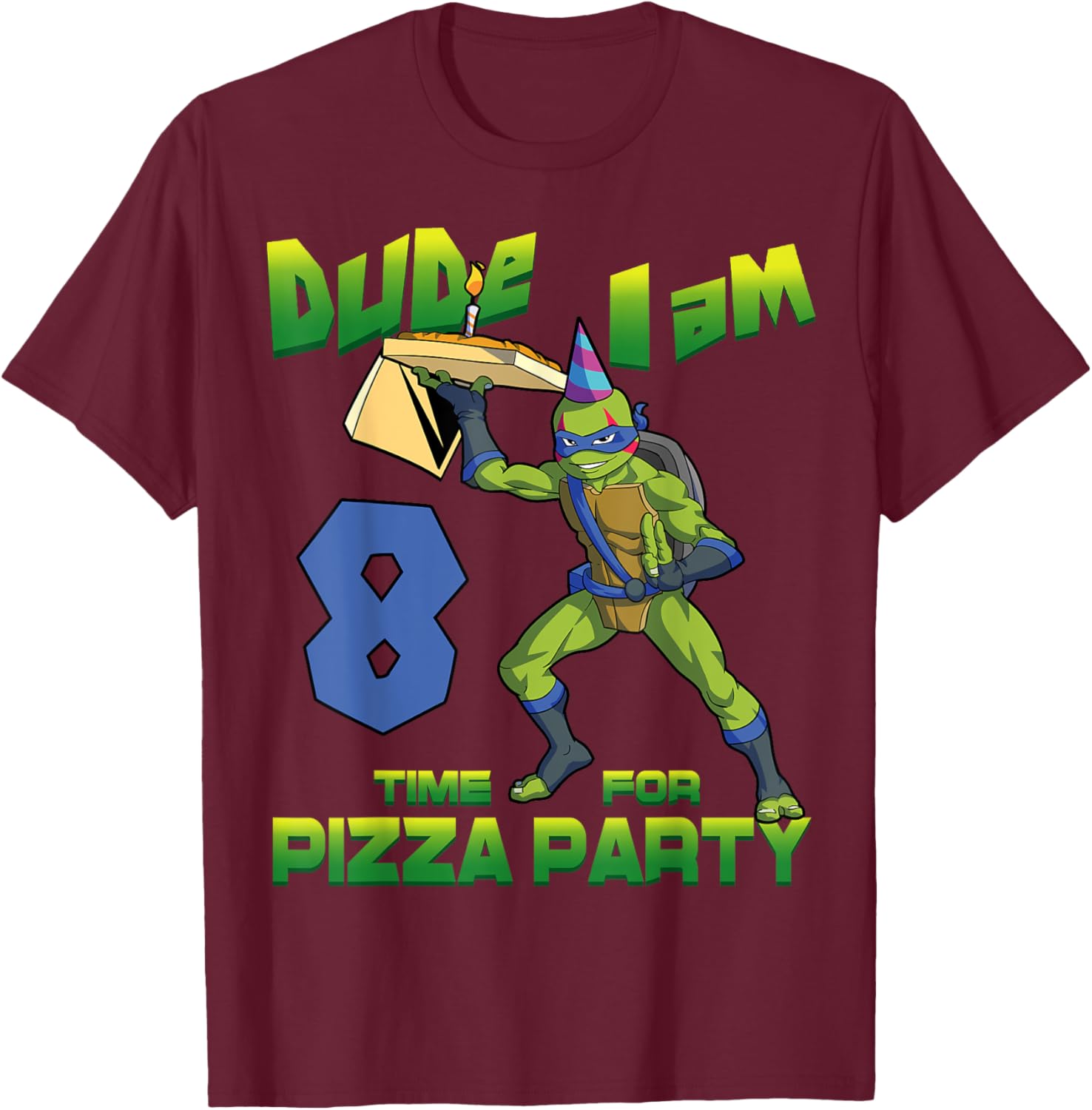Mademark TMNT Leo Pizza Birthday T-Shirt for 8 Year Old Boys Fun Gift - 24