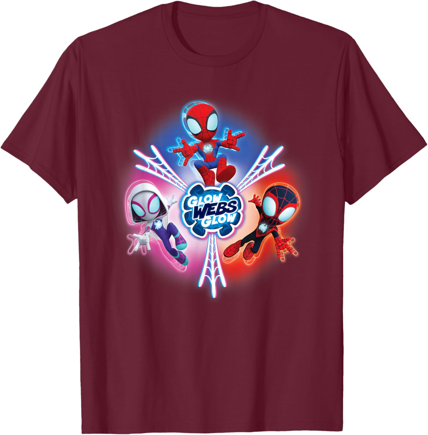 Marvel Spidey and Friends Glow Webs T-Shirt for Kids and Fans - 18