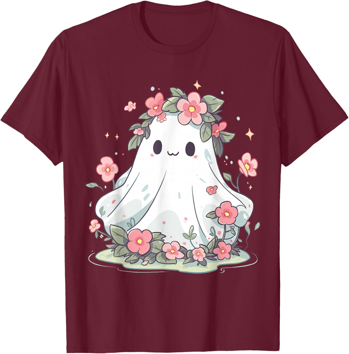 Floral Ghost Halloween Shirt for Girls and Women – Fun Costume T-Shirt - 14