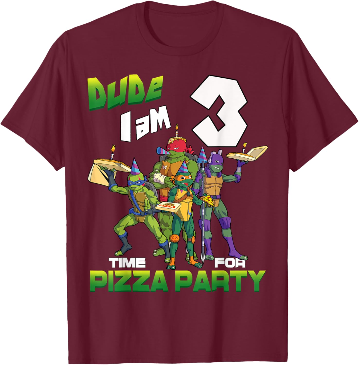 Mademark TMNT 3rd Birthday T-Shirt for Boys - Turtles Pizza Party Fun - 19