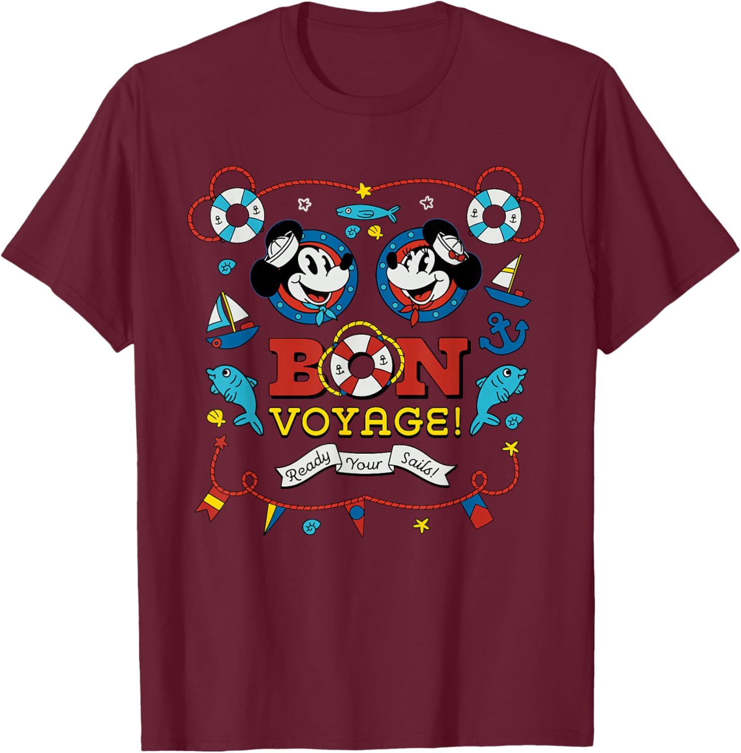 Disney Cruise Mickey and Minnie Mouse Bon Voyage Vacation T-Shirt - 10