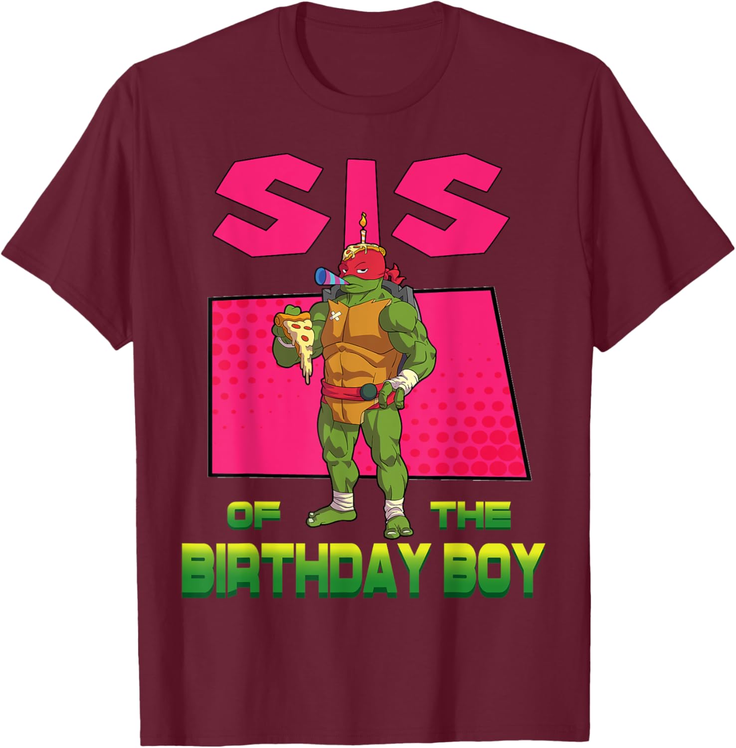 Mademark TMNT Raph Sister Pizza Party T-Shirt for Birthday Fun - 11