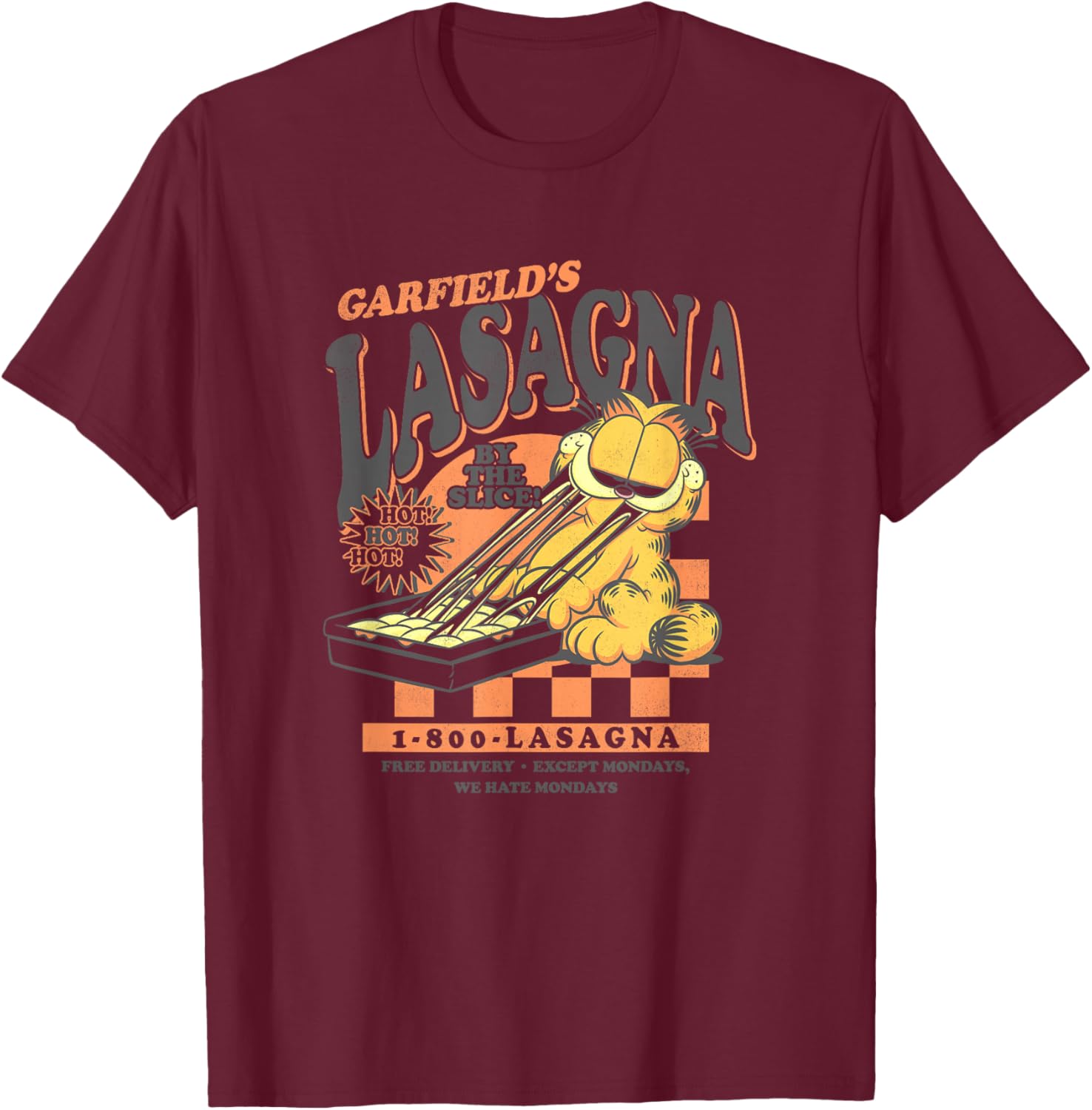 Garfield Vintage Lasagna Poster T-Shirt for Fun Food Lovers - 5