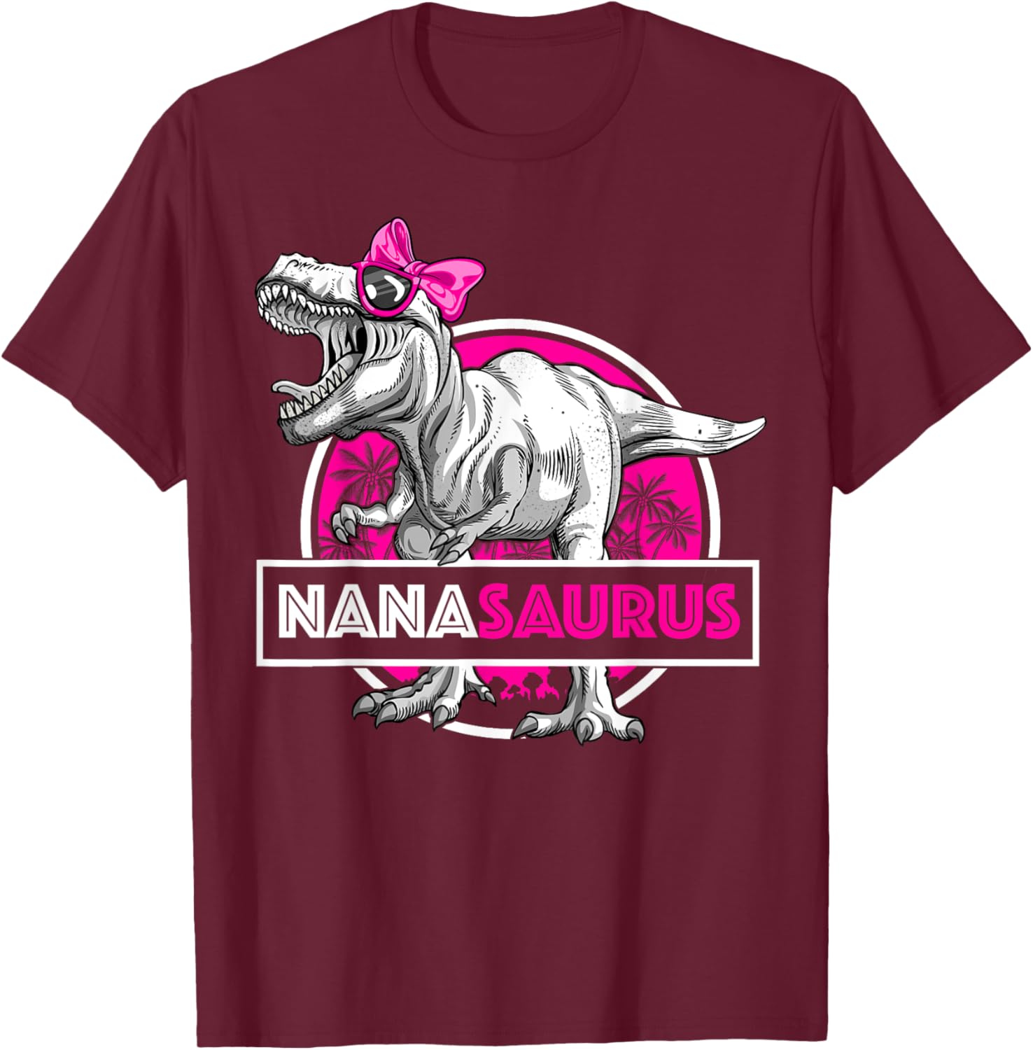 Funny Nanasaurus T-Rex Matching Dinosaur T-Shirt for Grandma and Kids - 15
