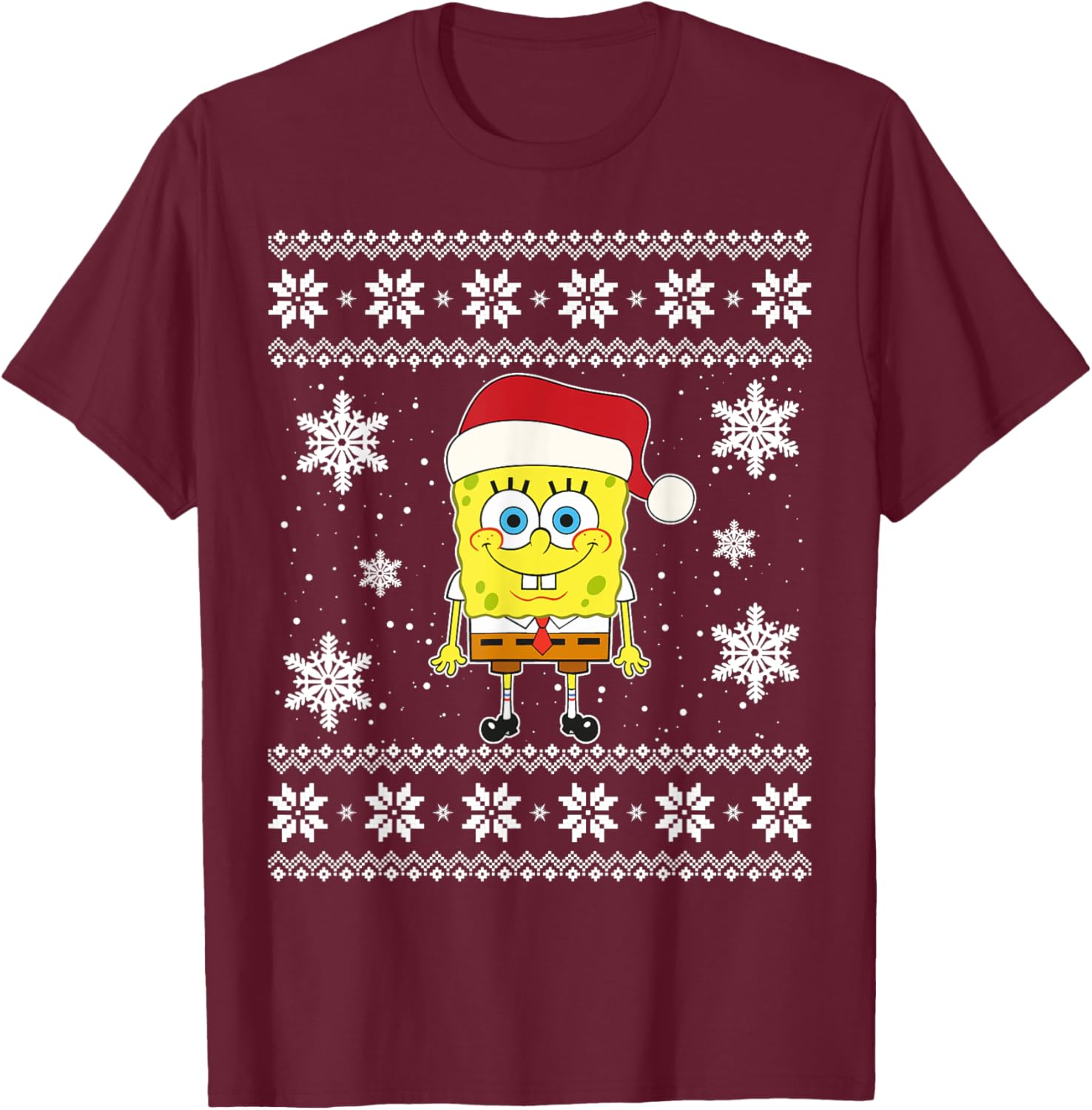 Mademark SpongeBob SquarePants Holiday Christmas Graphic T-Shirt for Fun - 12