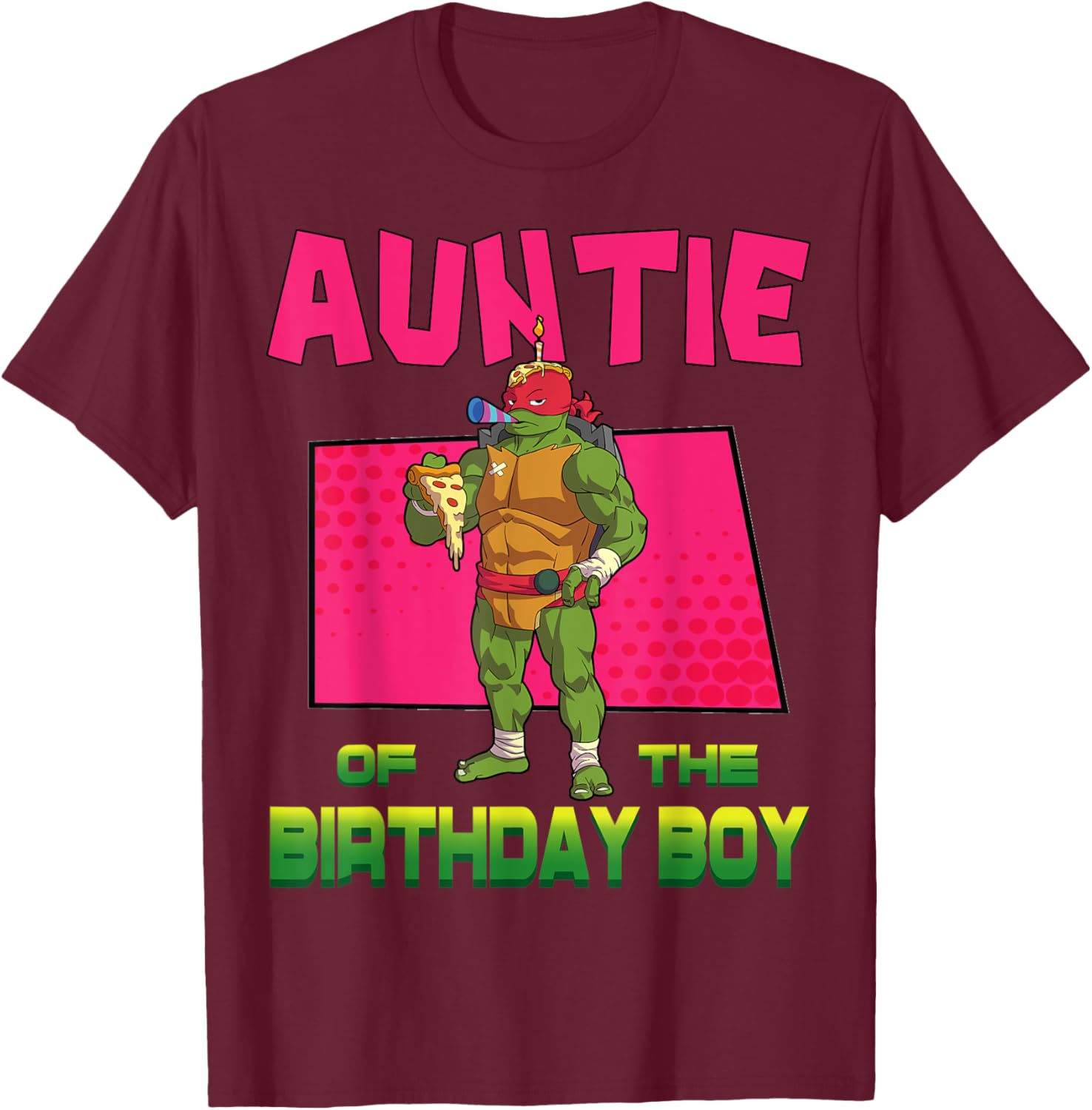 Mademark TMNT Raphael Pizza Party T-Shirt for Birthday Celebration - 3