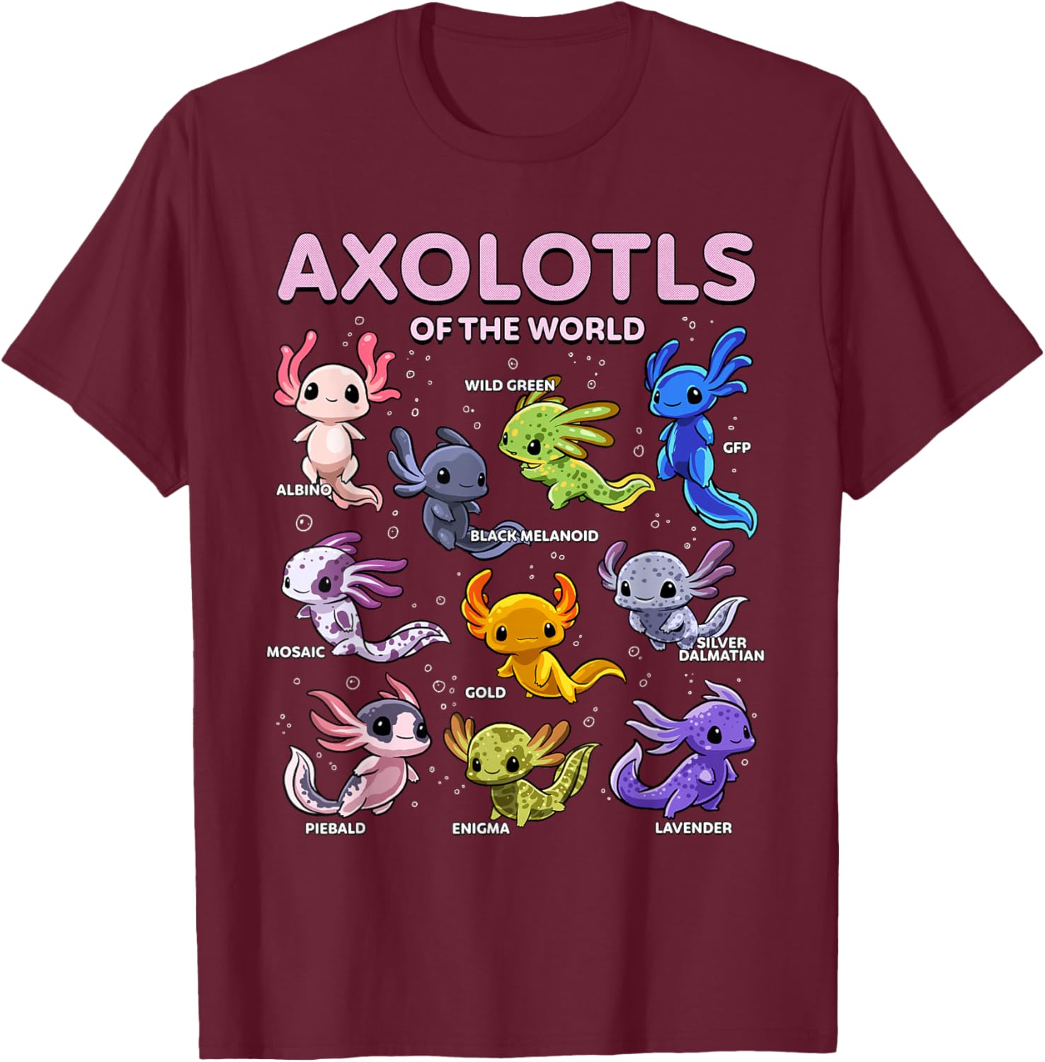 Kawaii Axolotl T-Shirt for Animal Lovers | Cute Axolotls of the World - 21