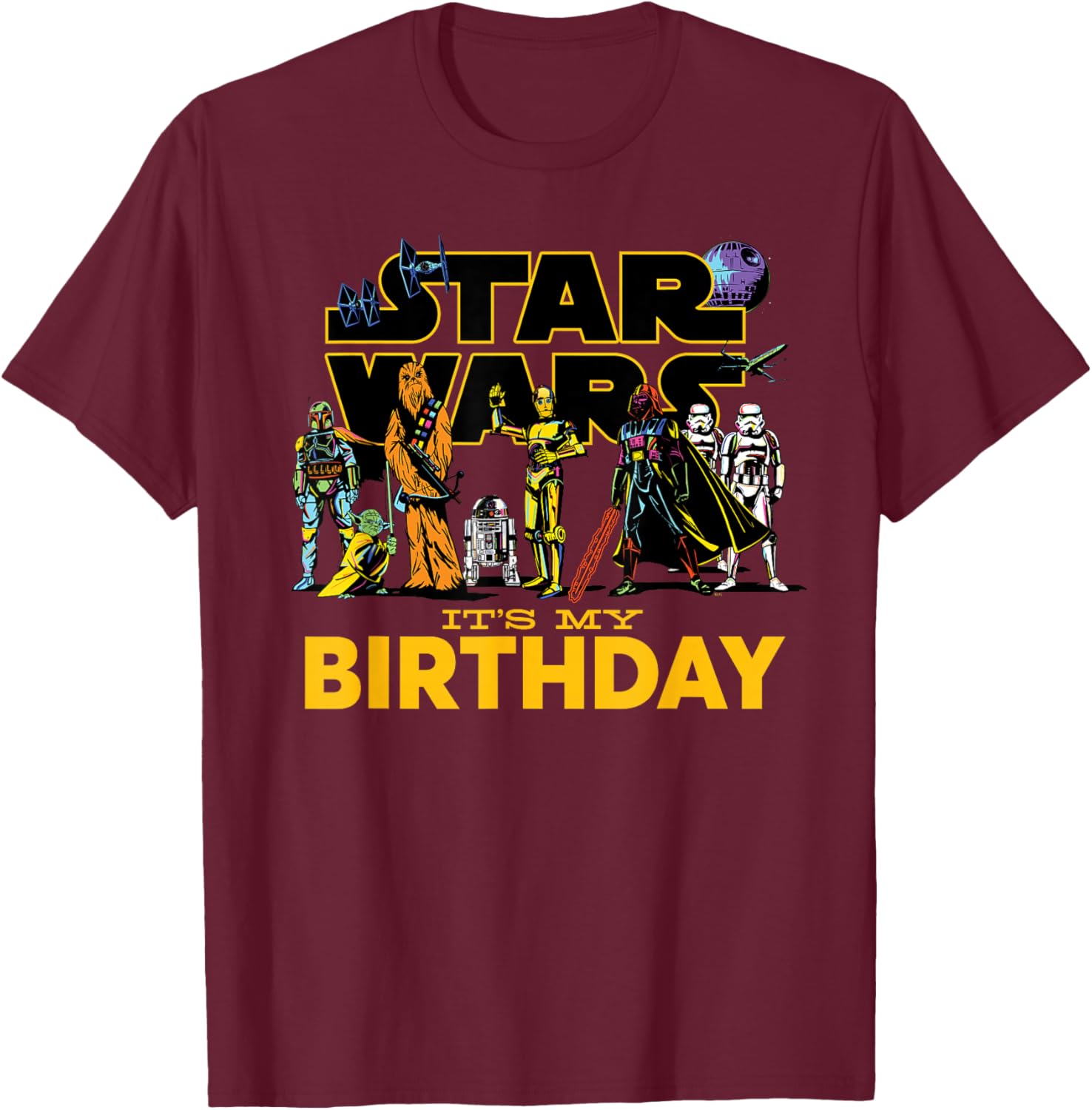 Star Wars Birthday T-Shirt for Kids Featuring Classic Characters Design - 17