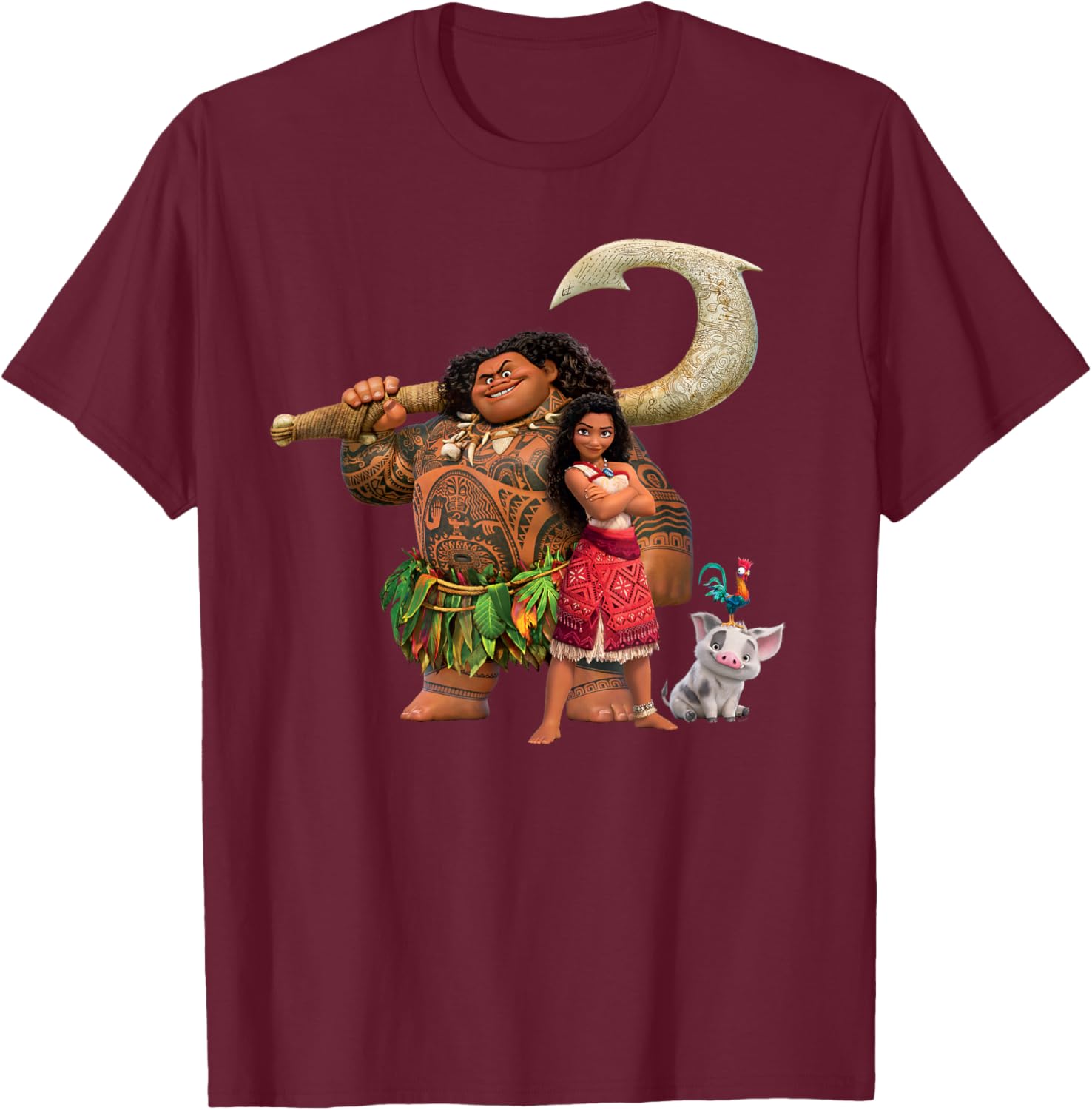 Disney Moana Adventure T-Shirt with Maui Pua Heihei for Kids - 14