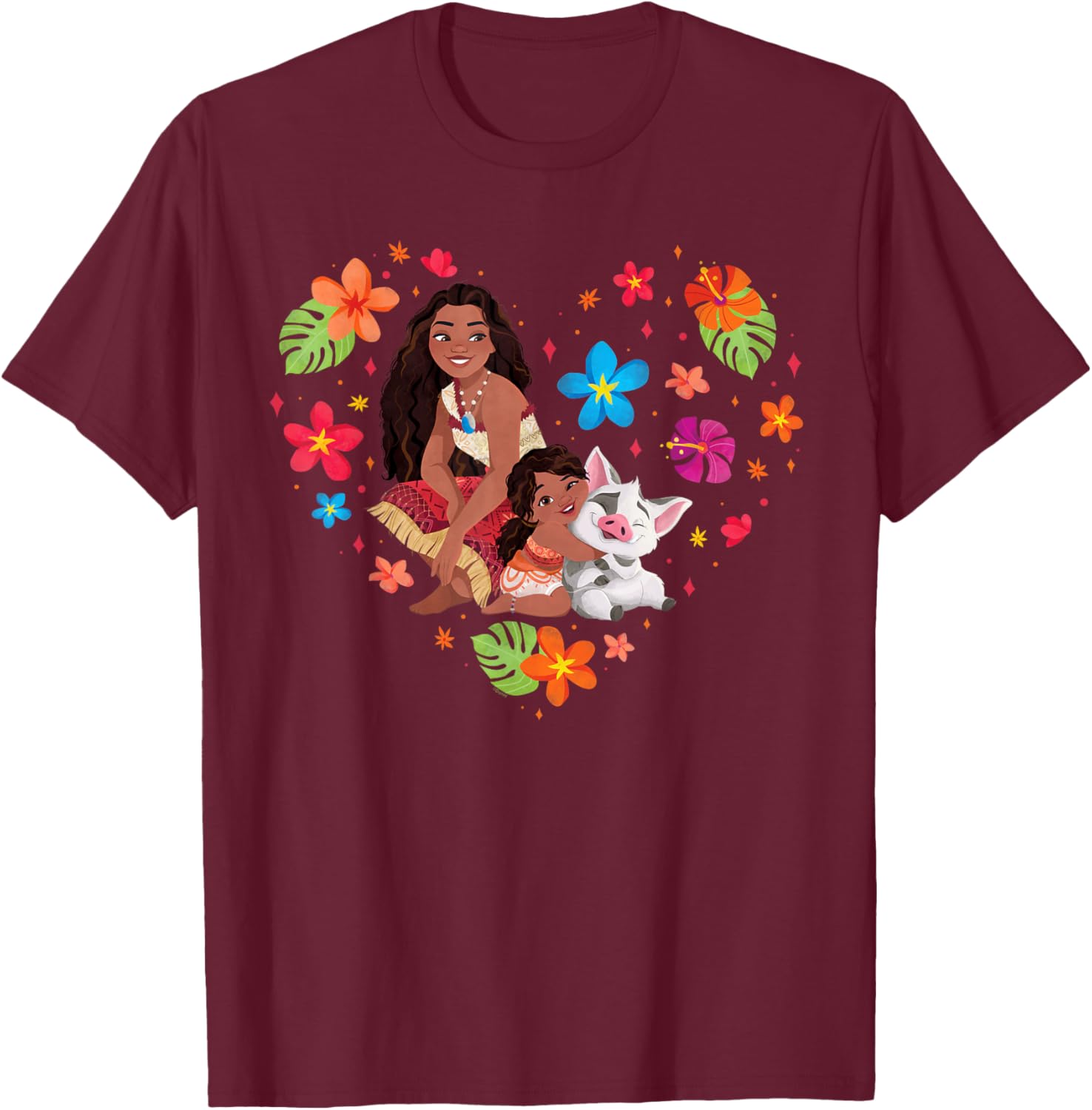 Disney Moana Tropical Heart Sisters T-Shirt with Moana Simea and Pua - 7