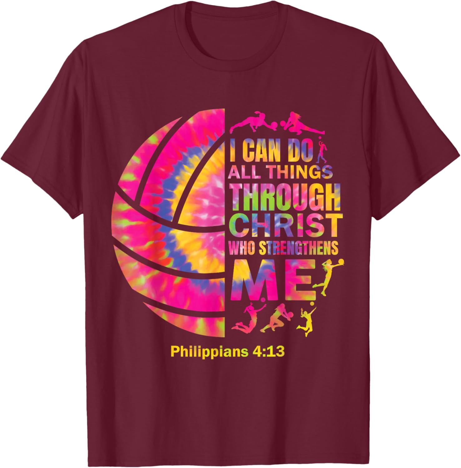 Christian Tie Dye Volleyball T-Shirt for Teen Girls and Women - 5