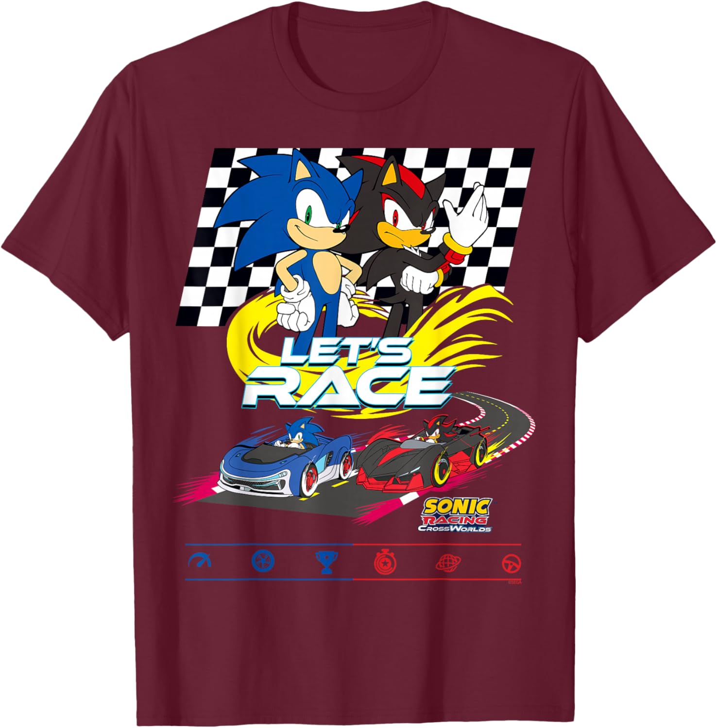 Sonic Racing CrossWorlds T-Shirt Sonic vs Shadow Race Day Apparel - 14