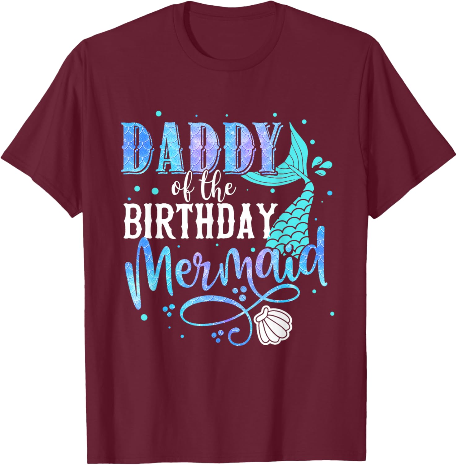 Daddy of the Birthday Mermaid Family Matching Papa T-Shirt for Dads - 7