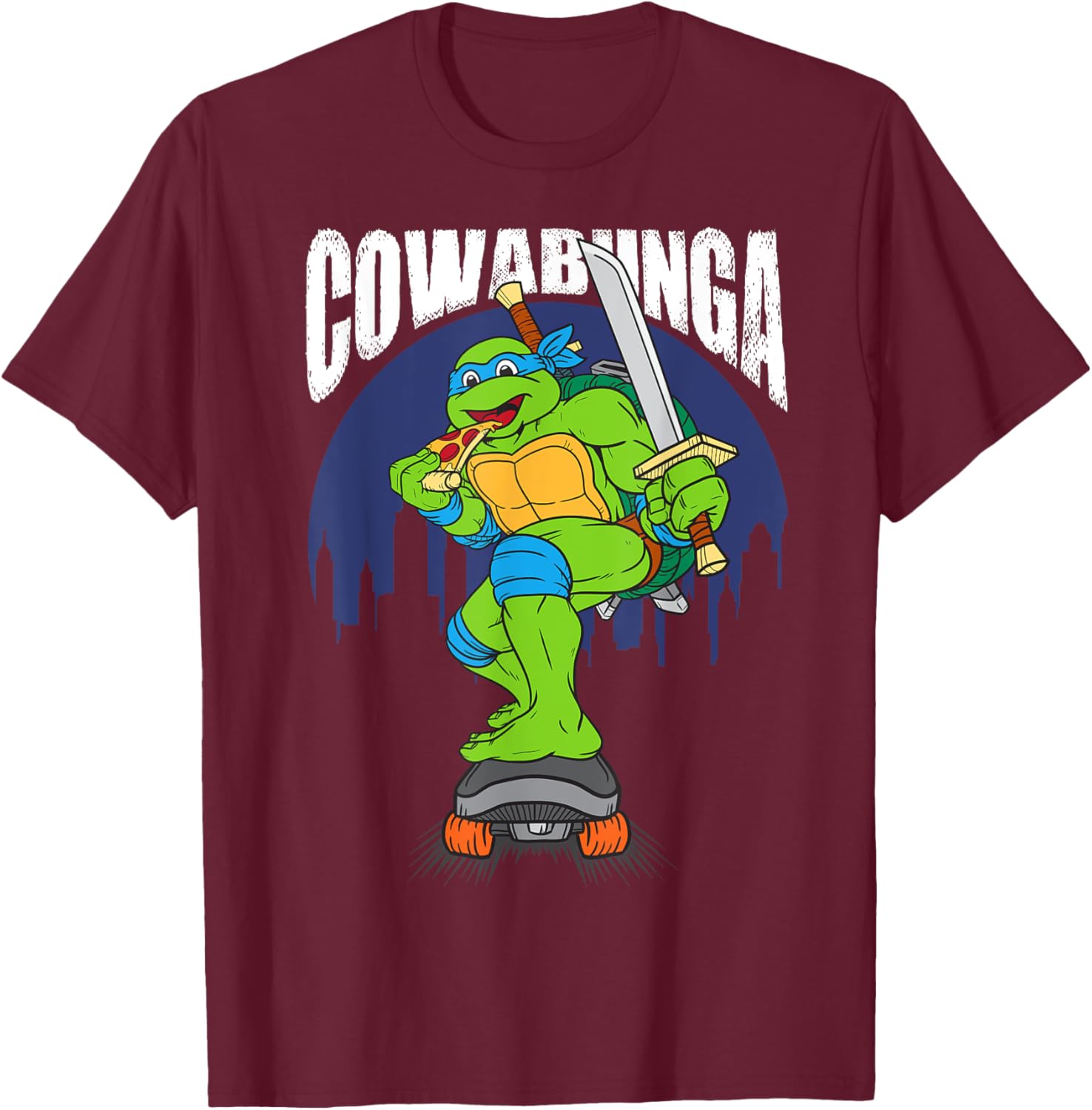 Cowabunga Leonardo on Skates T-Shirt - Fun Teenage Mutant Ninja Turtles Gear - 15