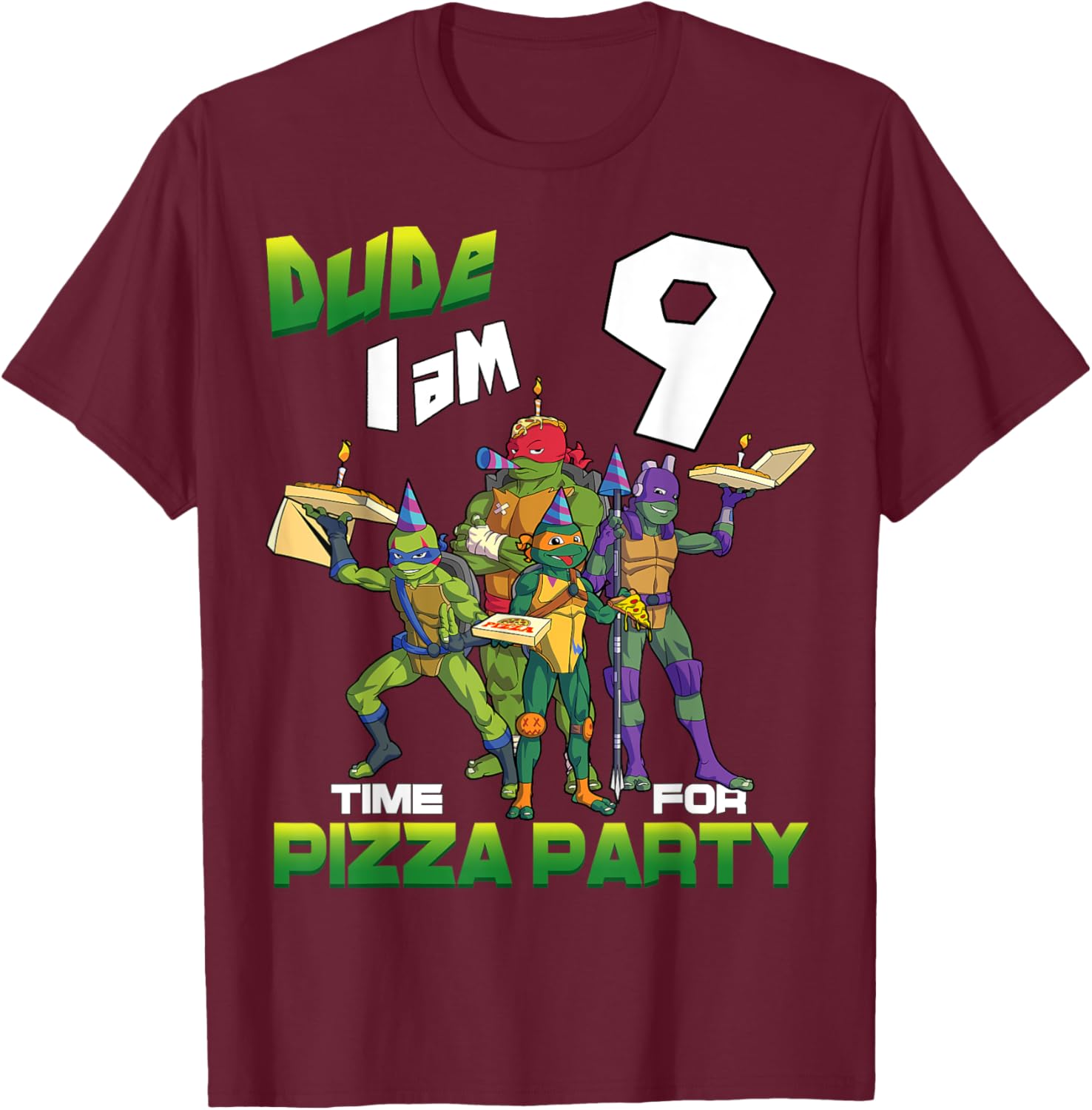 Mademark Teenage Mutant Ninja Turtles Pizza Party T-Shirt for 9-Year-Olds - 23