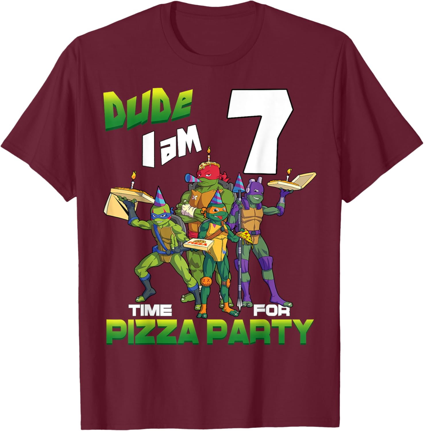 Mademark Teenage Mutant Ninja Turtles Pizza Party T-Shirt for 7 Year Olds - 8