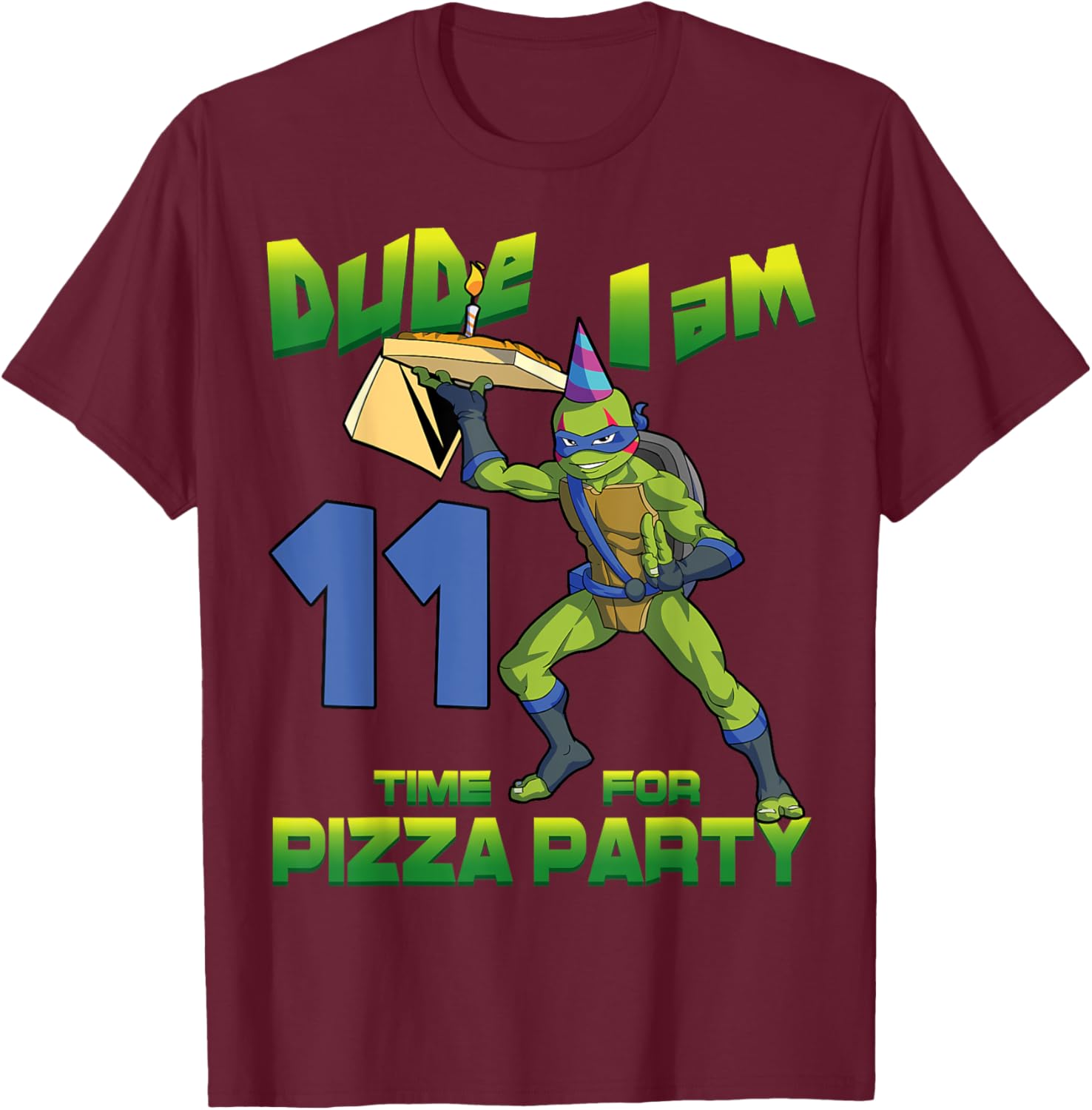 Mademark TMNT Leo Pizza Birthday T-Shirt for 11 Year Olds - 4