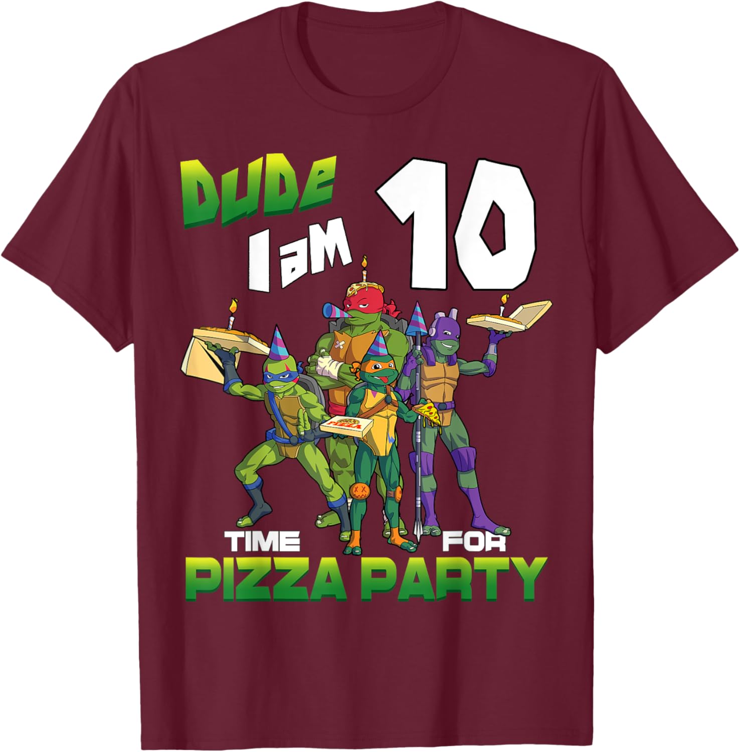 Mademark TMNT Pizza Birthday T-Shirt for 10 Year Olds - Fun Kids Tee - 6
