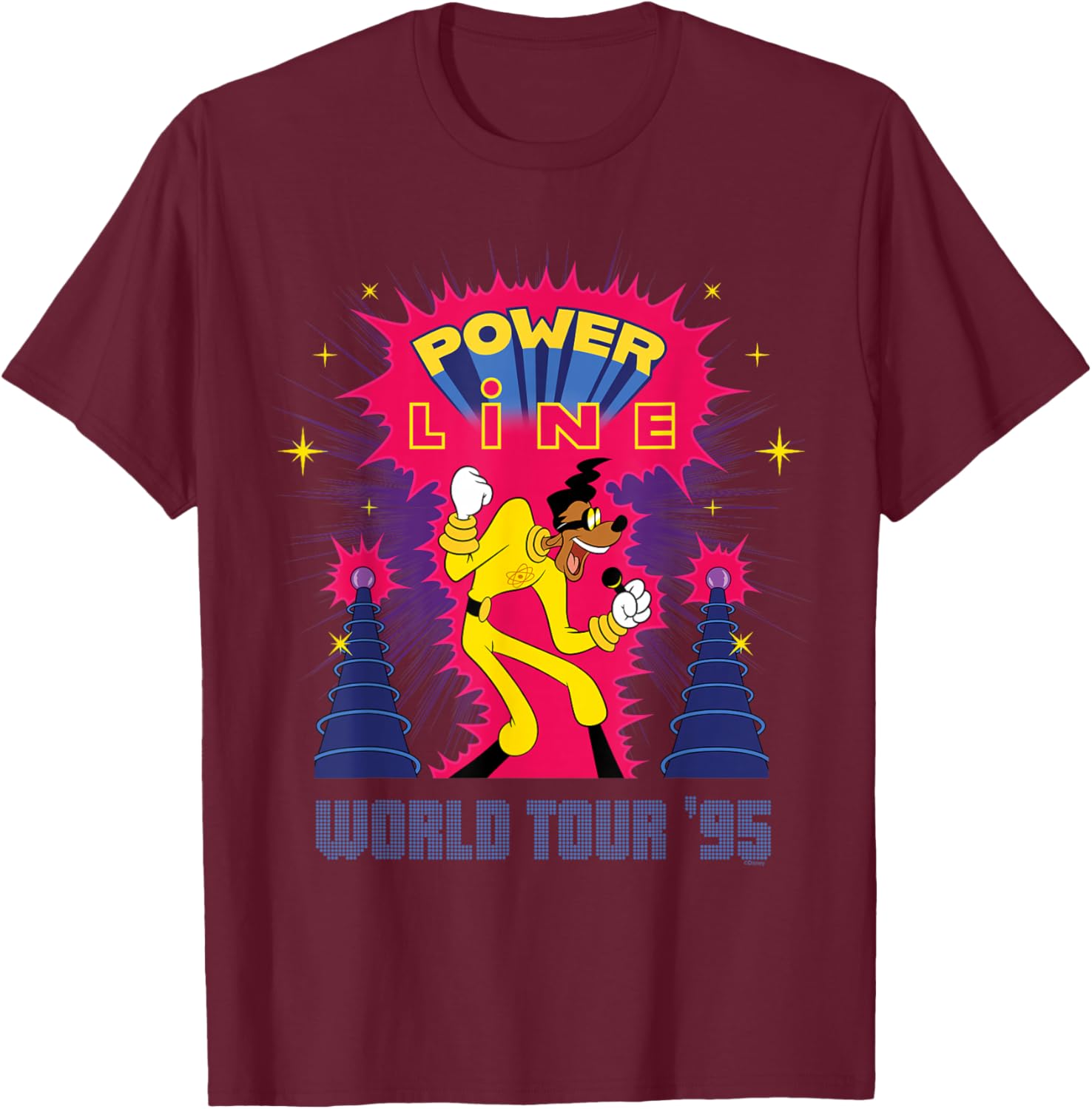 Disney A Goofy Movie Powerline World Tour 95 Rock T-Shirt for Fans - 7