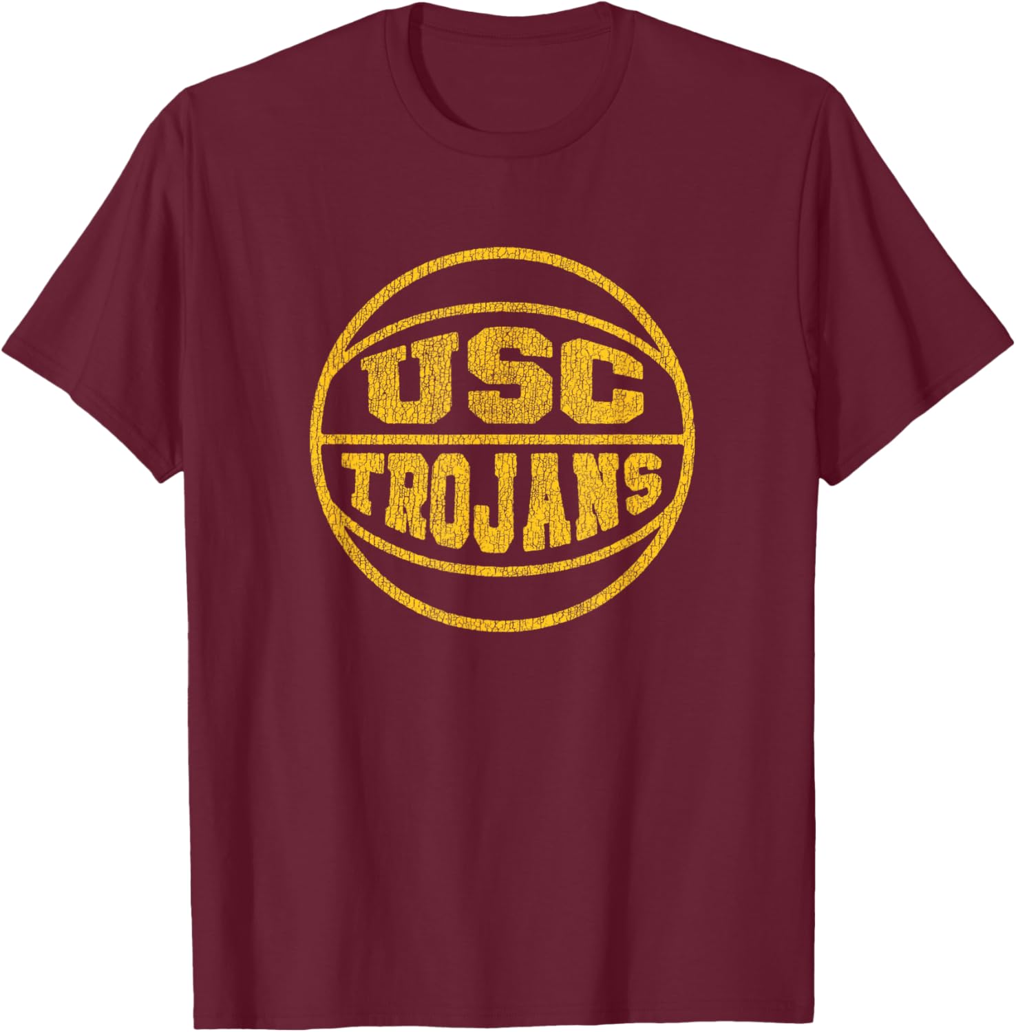 USC Trojans Vintage 70s Style Distressed Basketball T-Shirt for Fans - 2