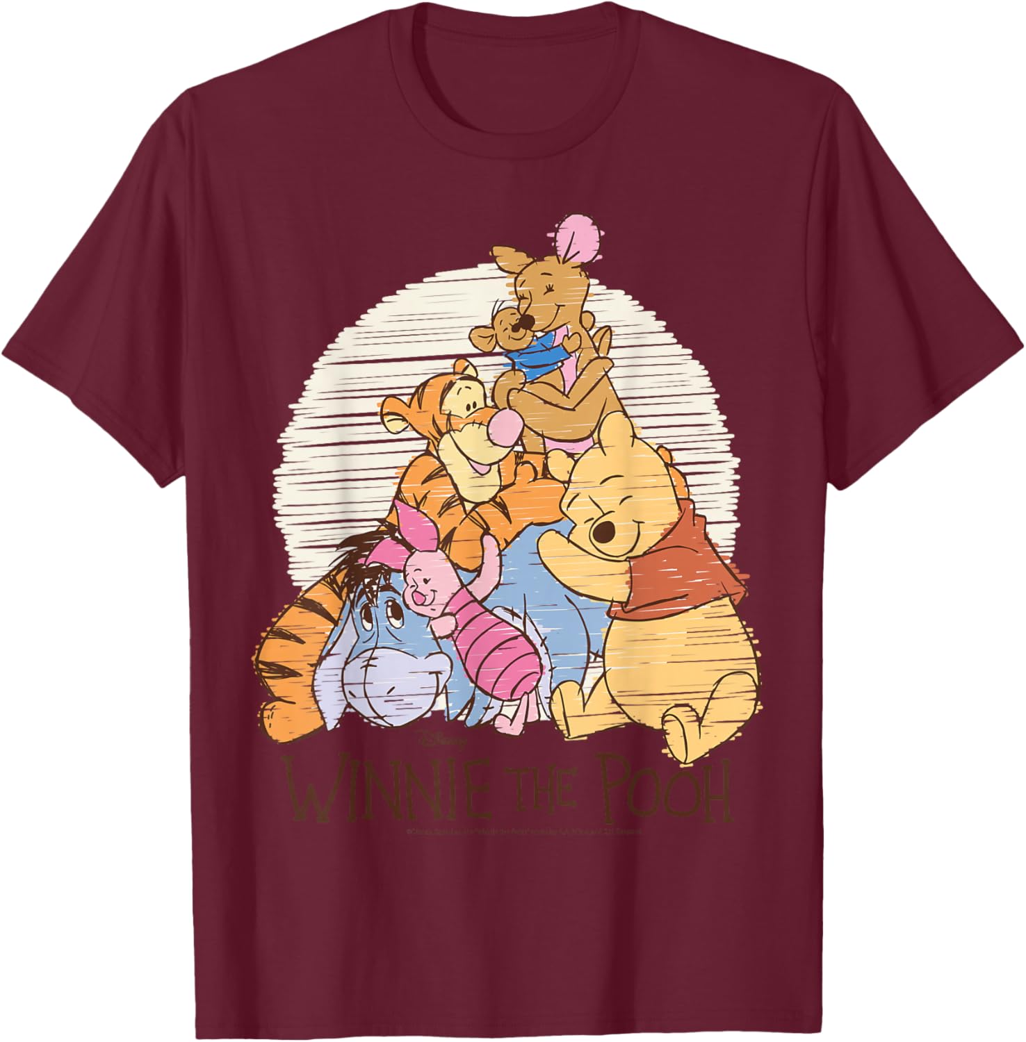Winnie The Pooh Characters Hug T-Shirt for Kids and Adults Fun Wear - 3
