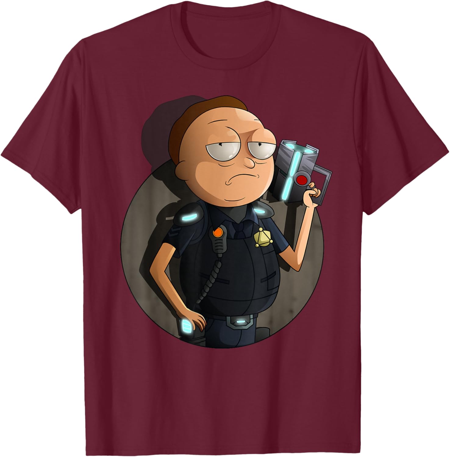 Mademark x Rick and Morty Cop Morty T-Shirt Stylish Graphic Tee - 20