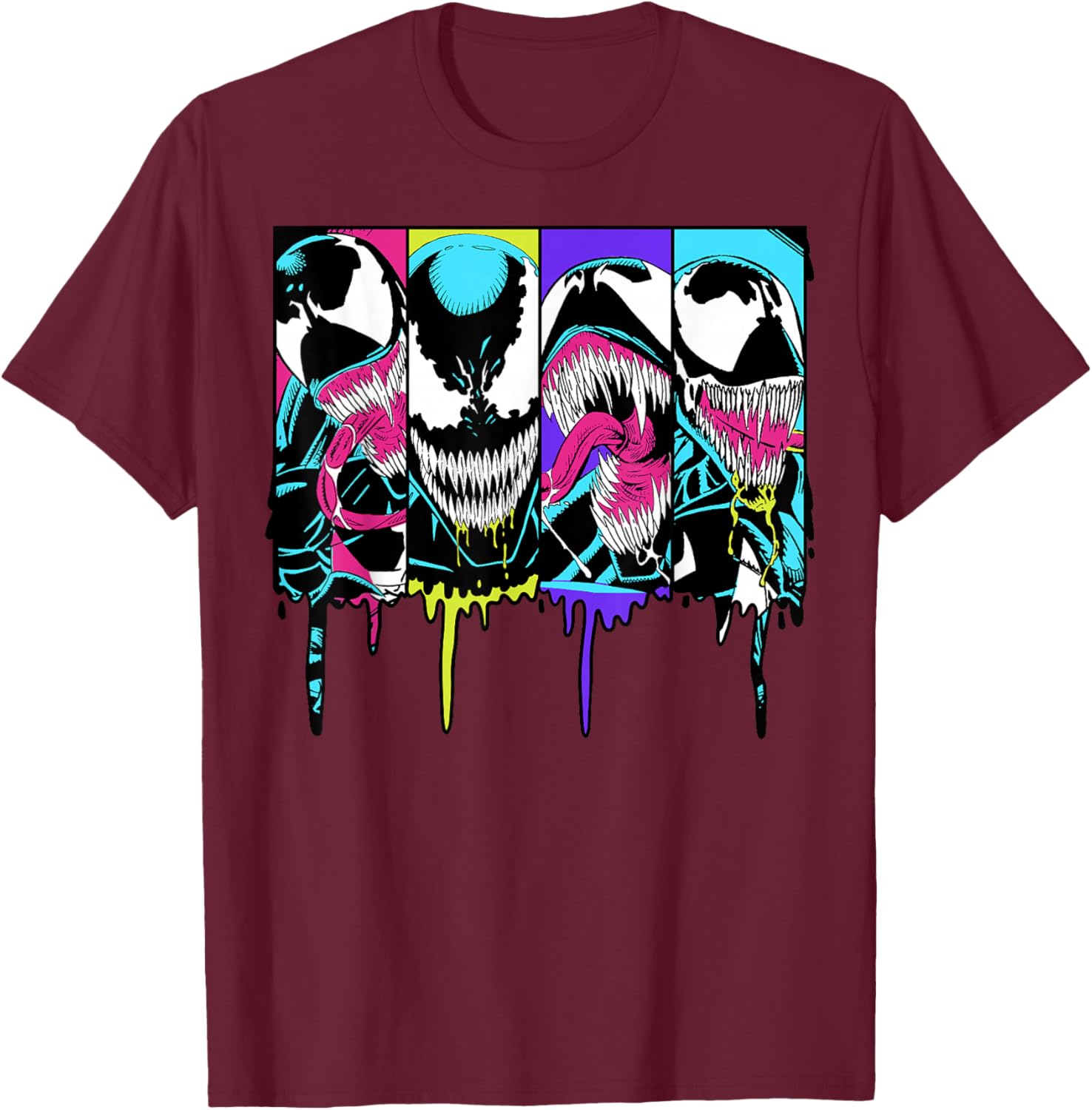 Colorful Marvel Venom Dripping Comic Panel T-Shirt for Fans and Collectors - 10