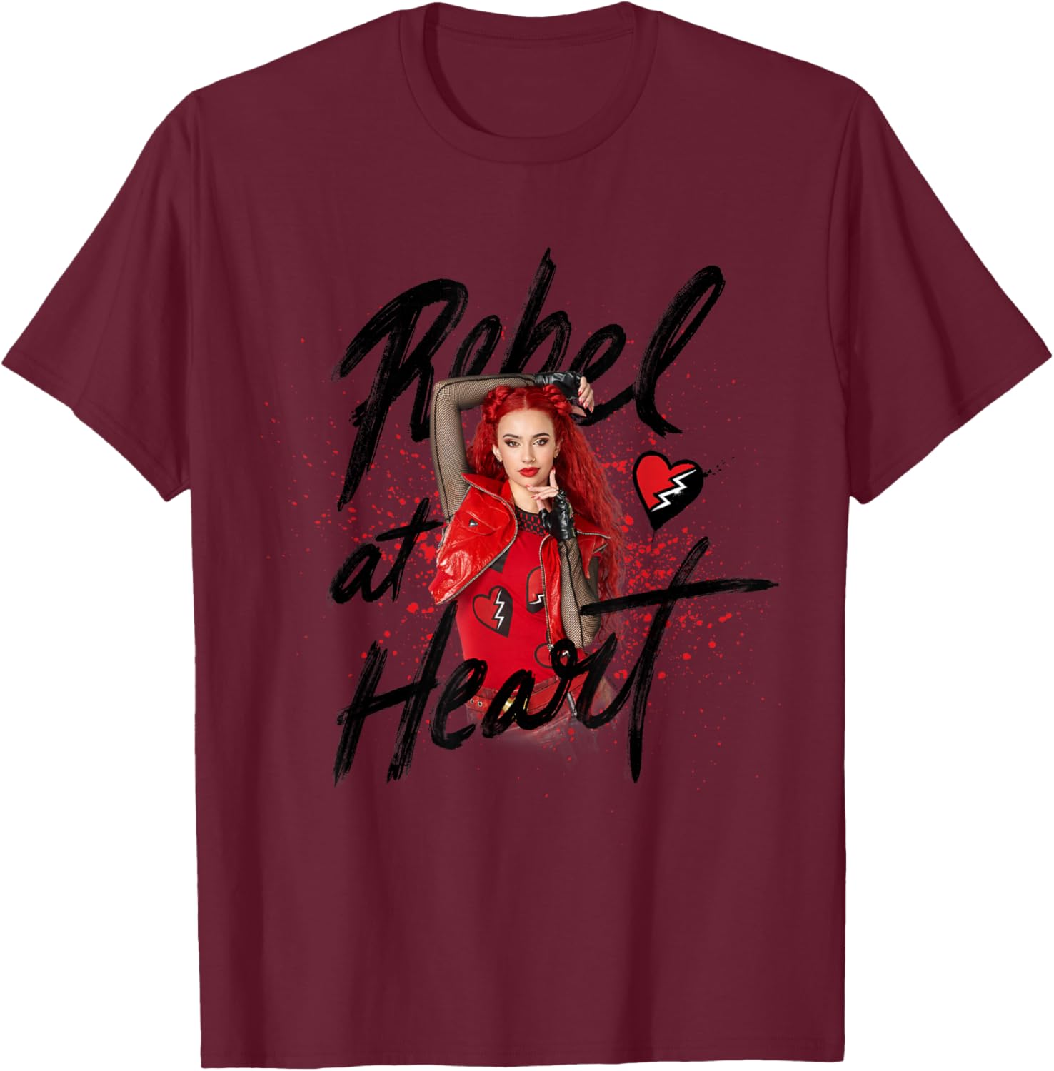 Disney Descendants 4 Red Rebel Heart T-Shirt for Kids and Fans - 11
