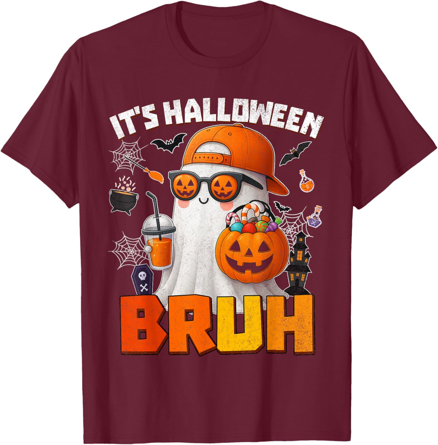 Funny Halloween Boo Ghost Pumpkin Costume T-Shirt for Kids and Men - 9