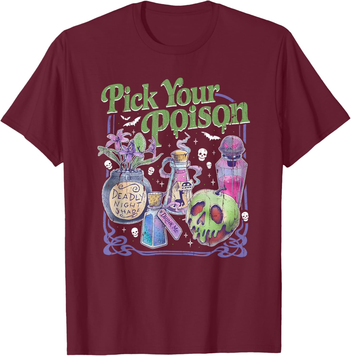 Vintage Princess Halloween T-Shirt for Women - Pick Your Poison Design - 11