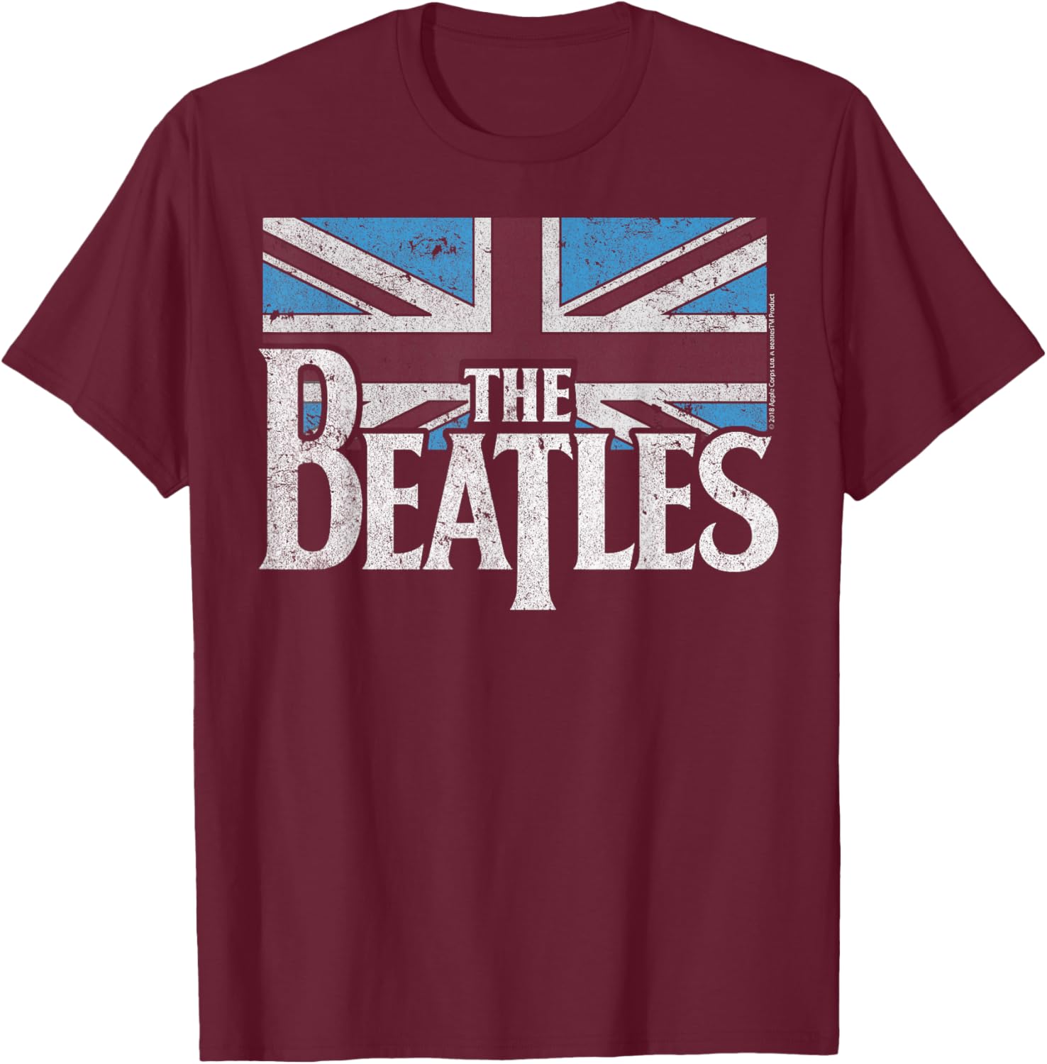 Beatles British Flag Red White Blue Short Sleeve T-Shirt for Fans - 1