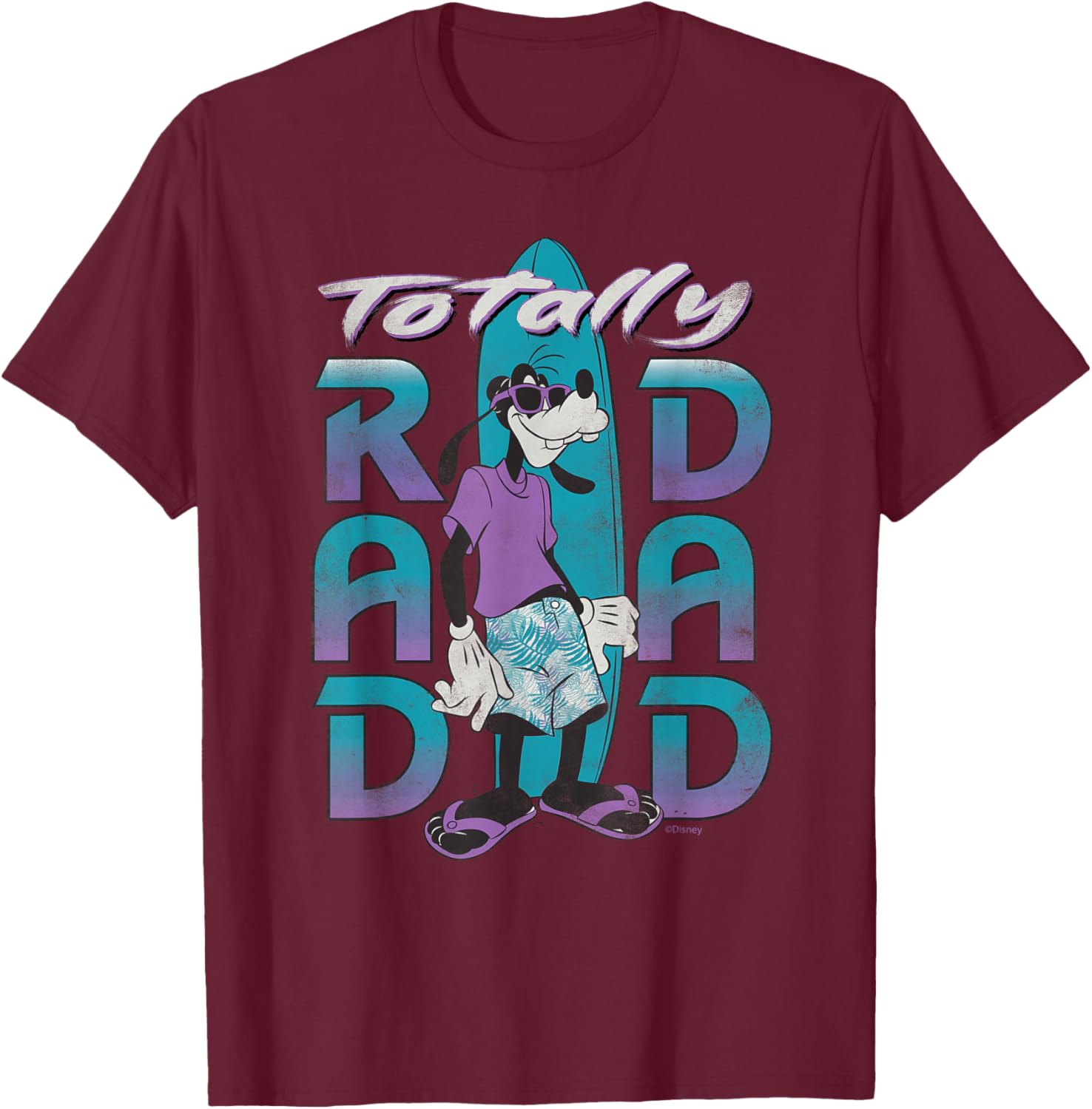 Disney Goofy Totally Rad Dad Surfing Distressed T-Shirt for Father's Day - 13