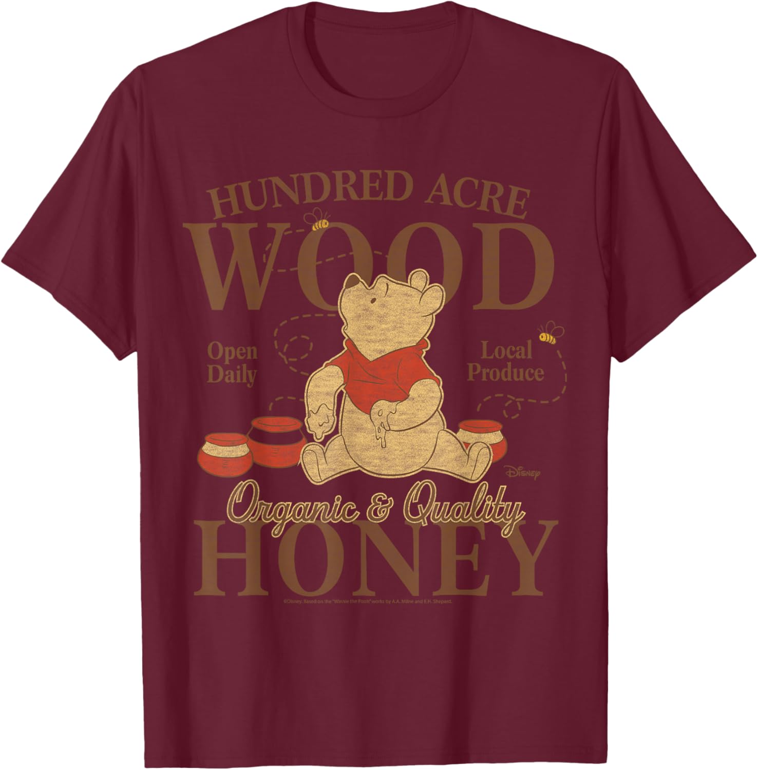 Winnie The Pooh Organic Honey T-Shirt for Kids in Hundred Acre Wood - 10