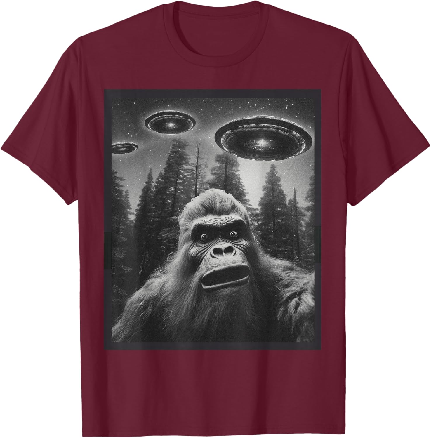 Funny Bigfoot Alien Cat Graphic Tee for Men and Women - Unique T-Shirt - 13