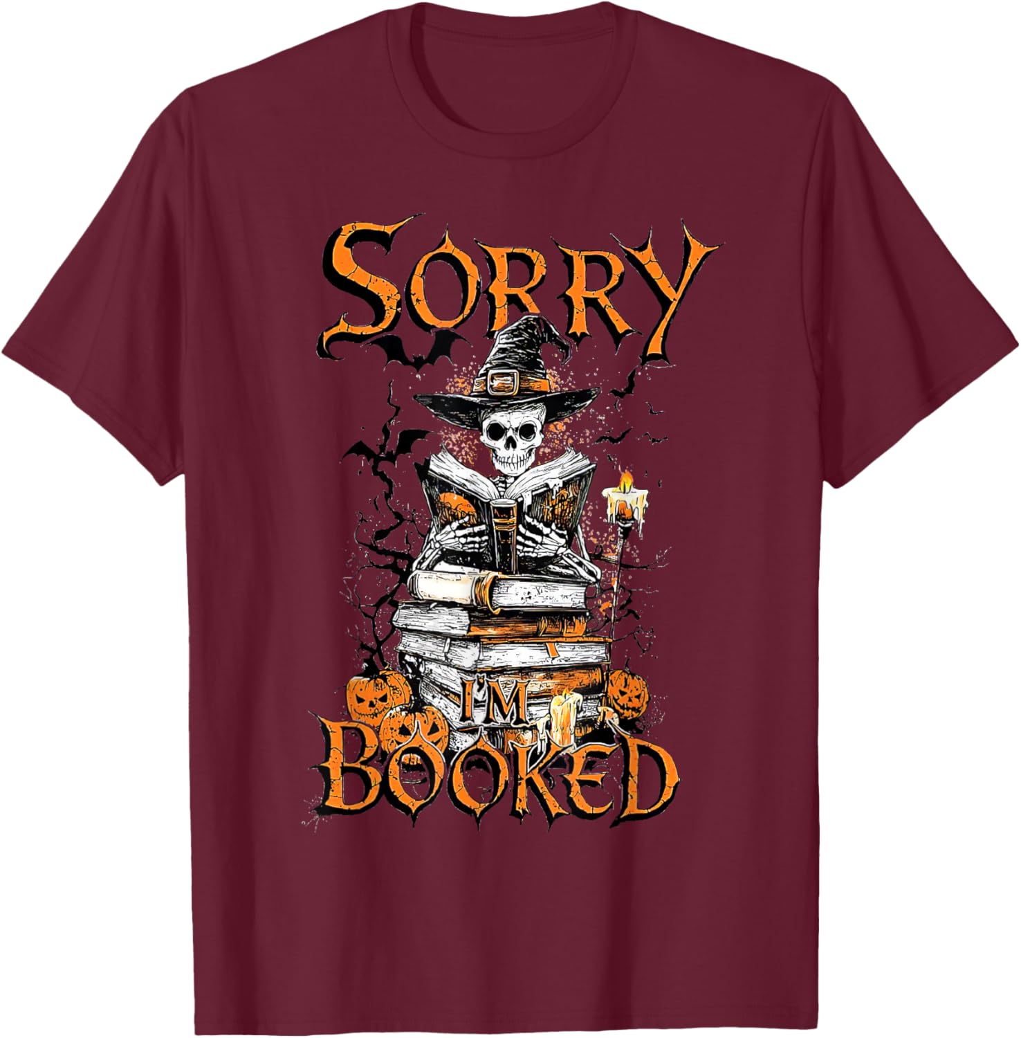 Funny Sorry I'm Booked Bookworm Ghost Halloween T-Shirt for Book Lovers - 7