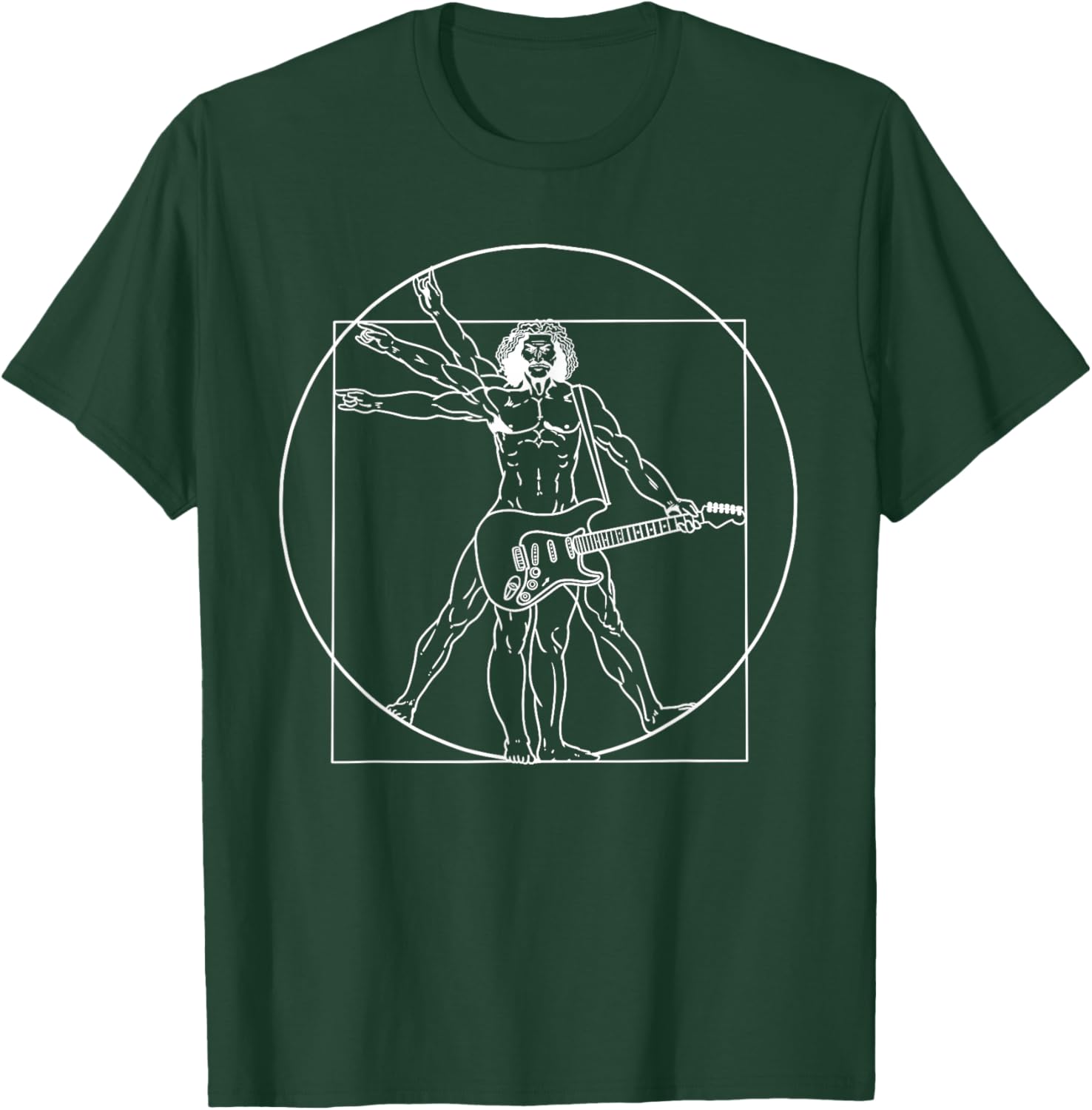 Guitar Da Vinci Vitruvian Man Musician T-Shirt for Guitar Lovers - 23