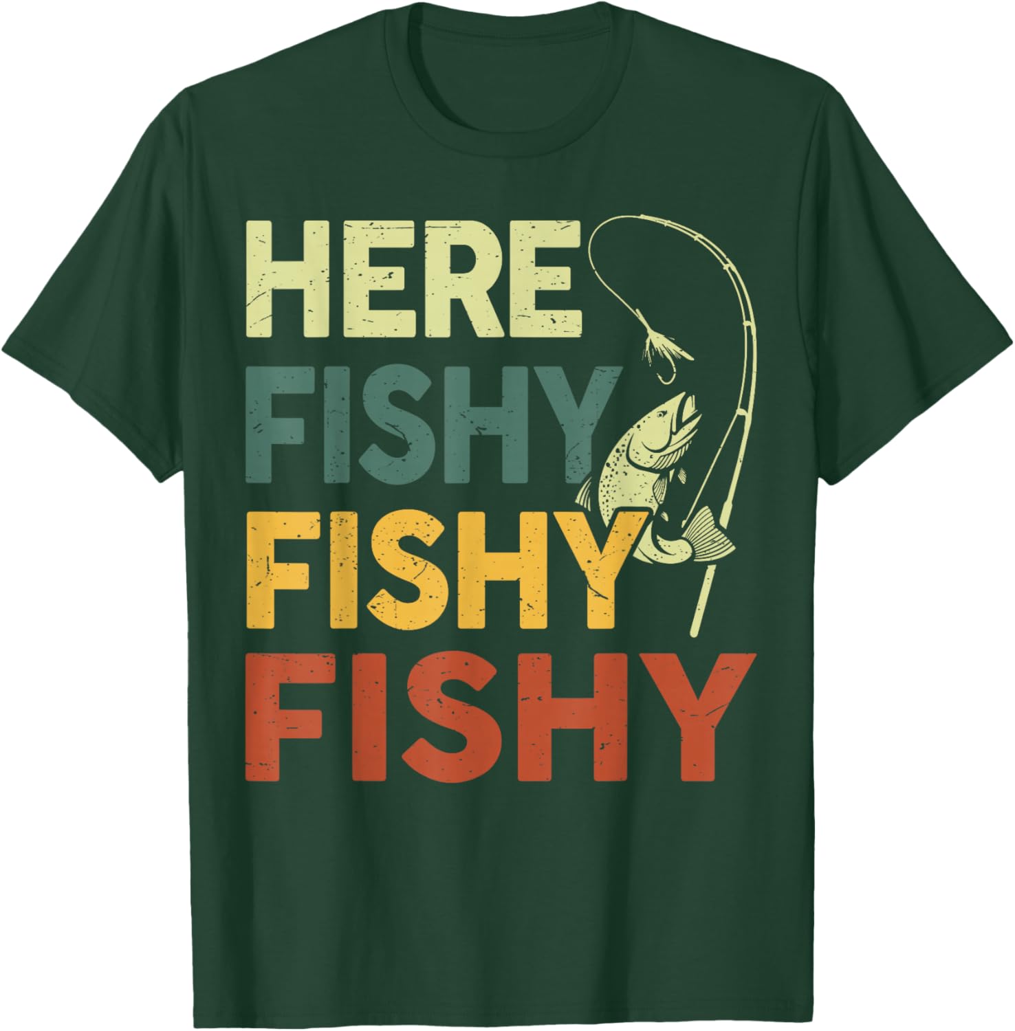 Funny Fishing Shirt for Dad - Men Here Fishy Graphic Tee for Bass Lovers - 20