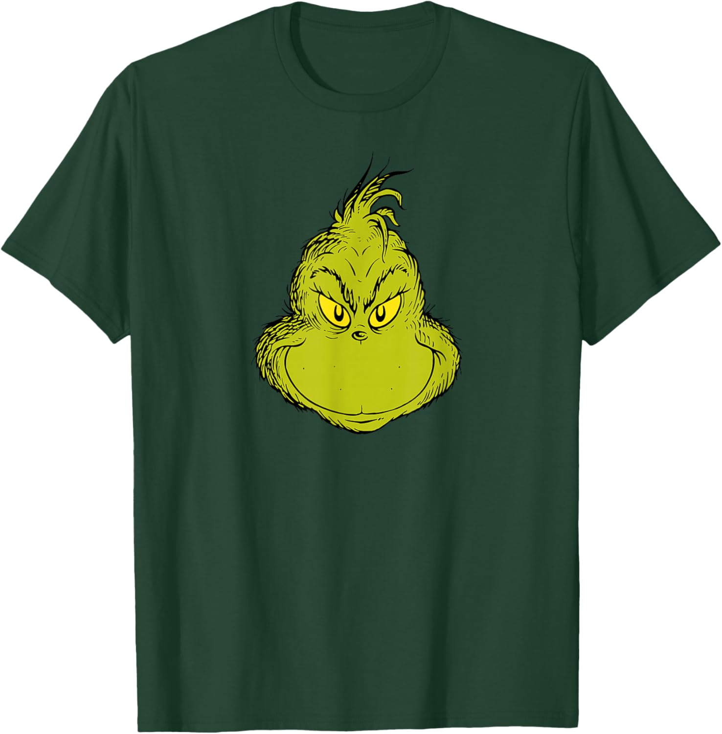 Classic Dr. Seuss Grinch Face T-Shirt for Fun Holiday Style - 3