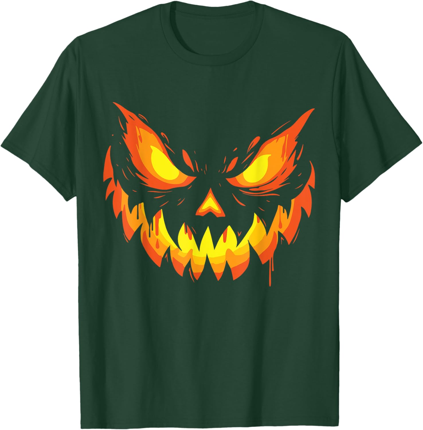 Scary Jack O Lantern Pumpkin Face Halloween T-Shirt for Boys and Men - 2