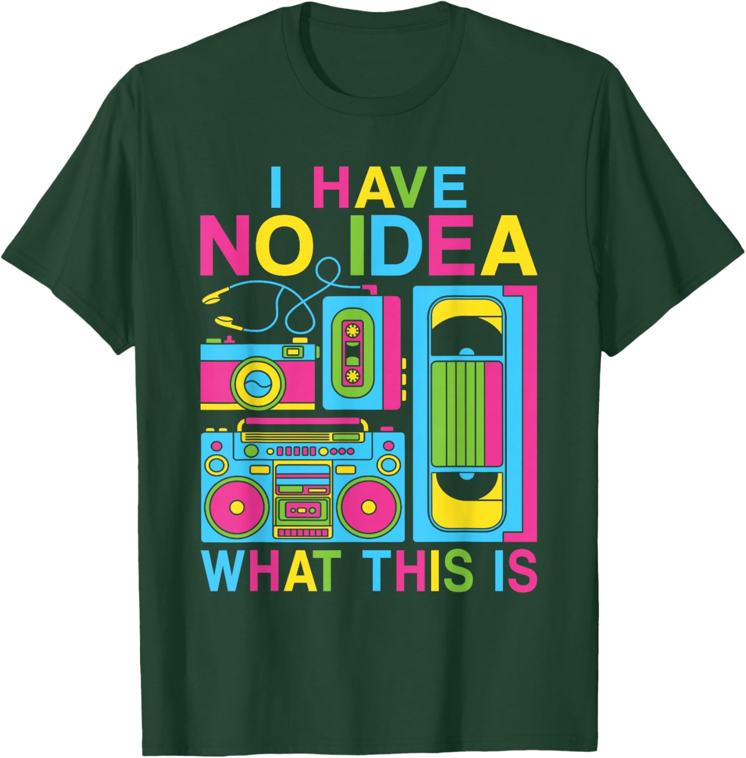 Retro 80s 90s Kids T-Shirt for Boys and Girls - Fun 'I Have No Idea' Design - 8
