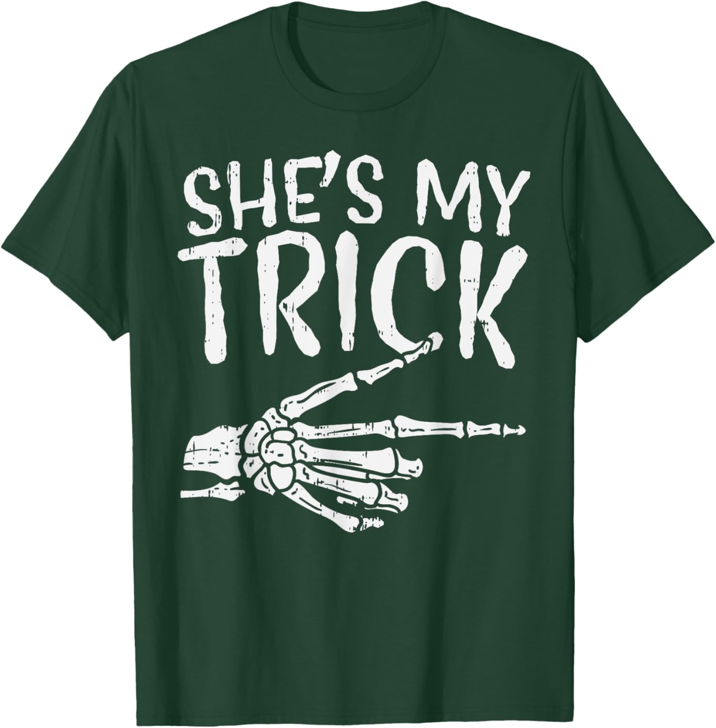 Cute Boyfriend T-Shirt for Matching Halloween Costume - She’s My Trick Design - 25