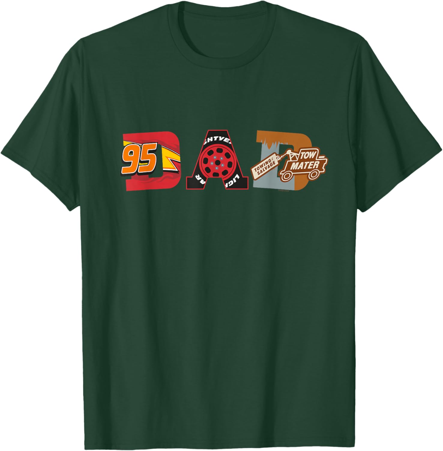 Disney and Pixar Cars Dad Father's Day Birthday T-Shirt for Kids and Dads - 8